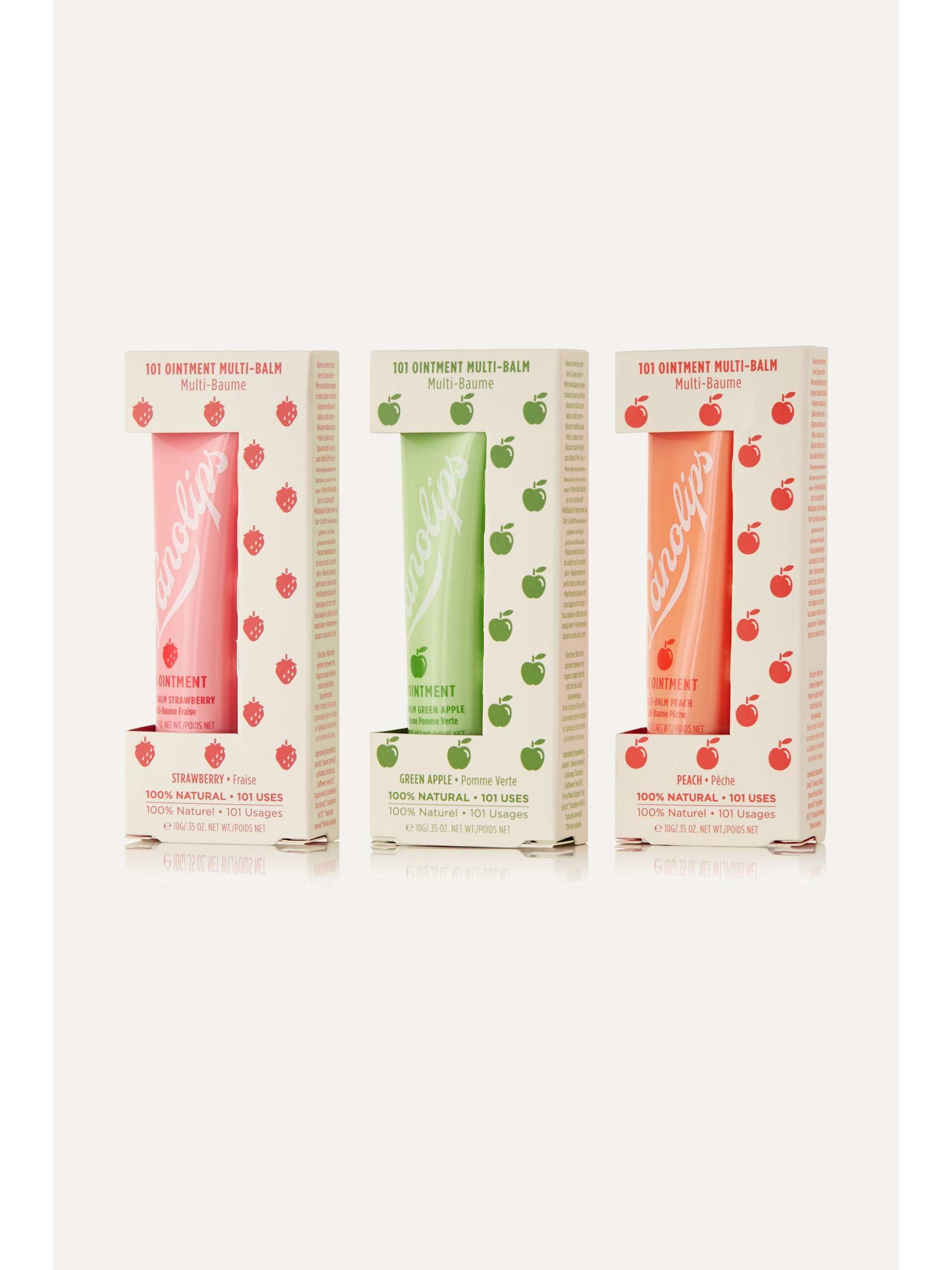 LANO - LIPS HANDS ALL OVER Lano 101 Ointment Multi-Balm Fruities Trio, 3 x 10g