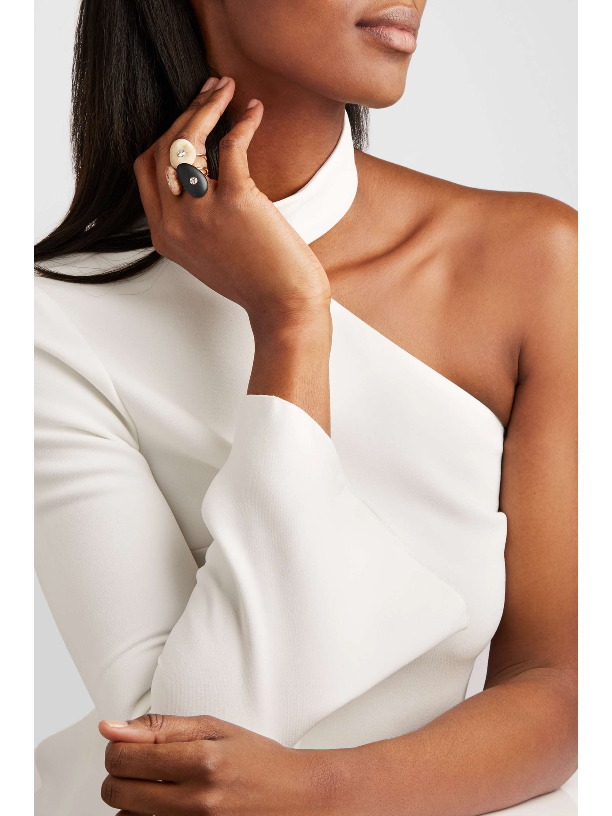 CVC STONES Sulfur 18-karat gold, stone and diamond ring