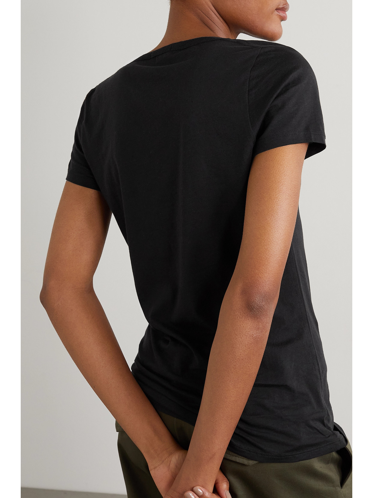 Shop Skin + Net Sustain Set Of Two Organic Pima Cotton-jersey T-shirts In Black