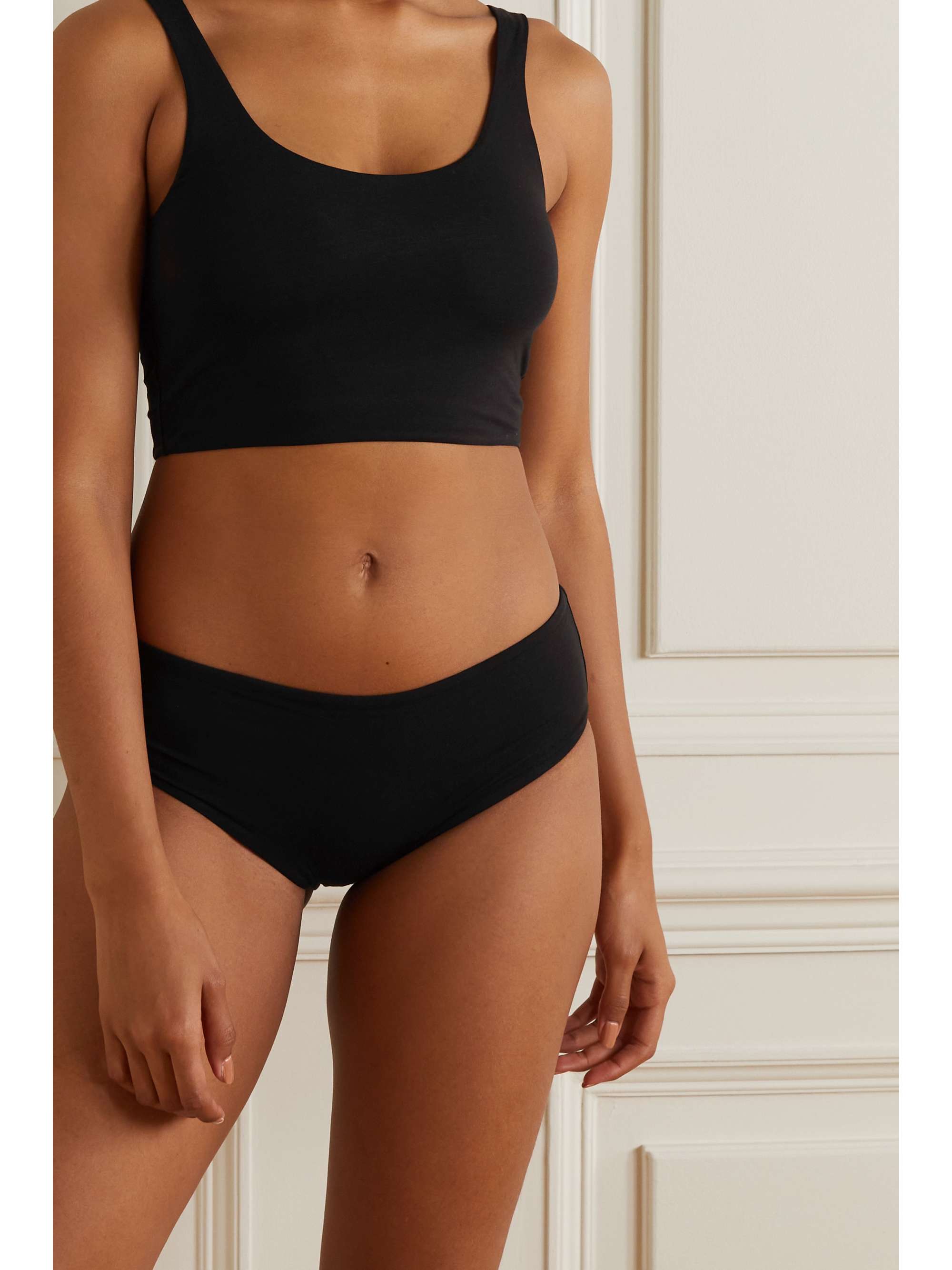 SKIN + NET SUSTAIN Aja set of two stretch organic Pima cotton-jersey briefs