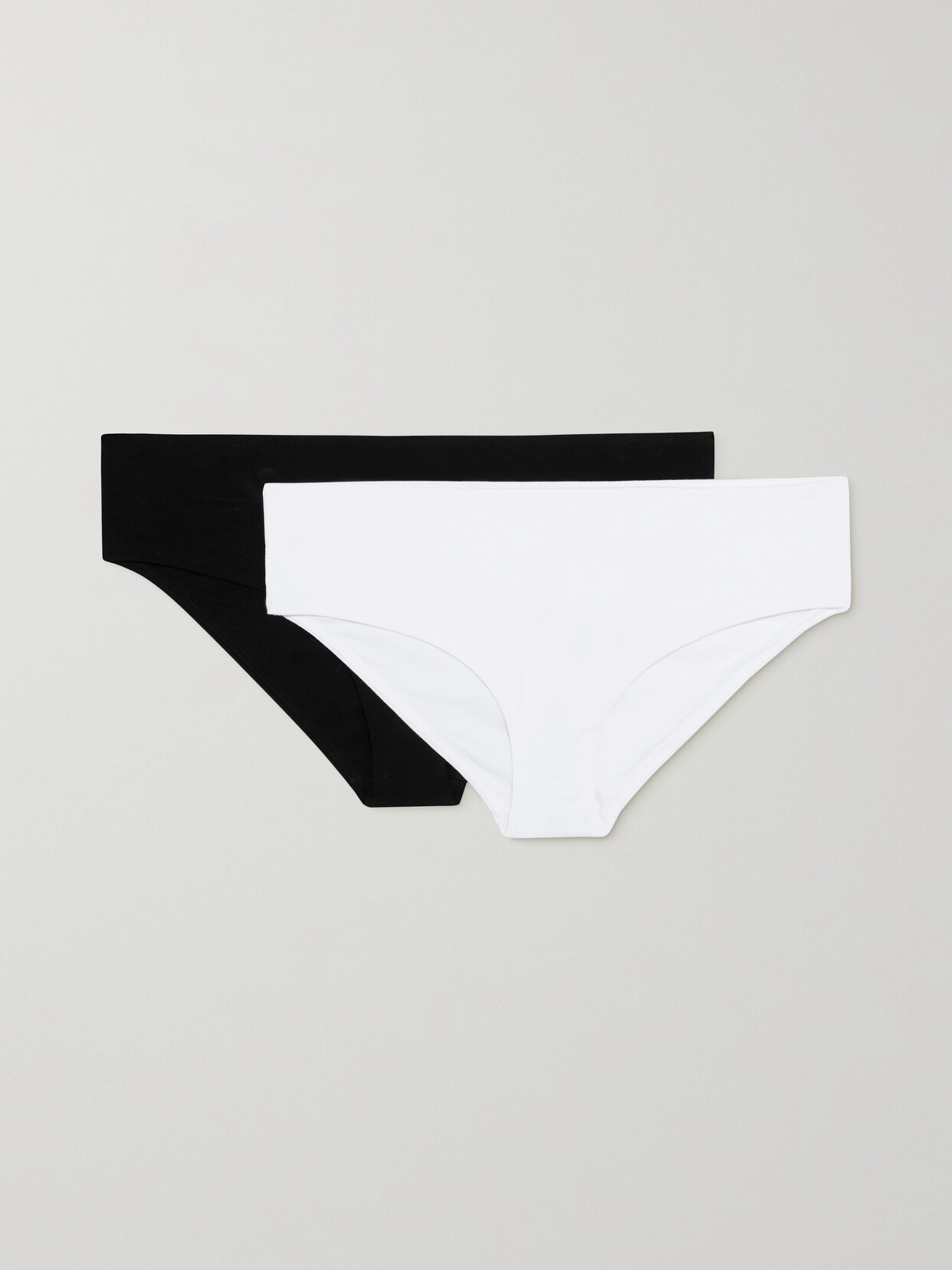 Shop Skin + Net Sustain Aja Set Of Two Stretch Organic Pima Cotton-jersey Briefs In Black