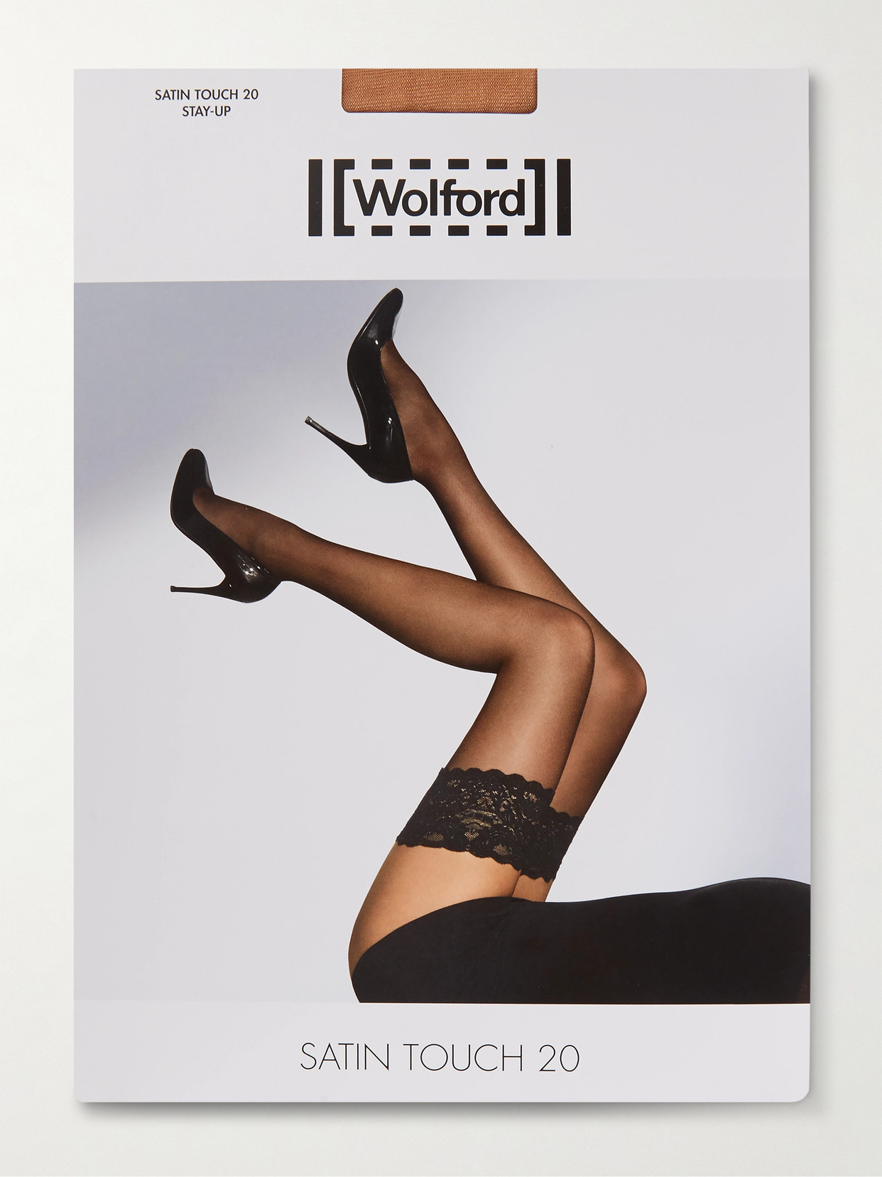 Wolford Satin Touch 20 Denier Stay-up Stockings In Sand