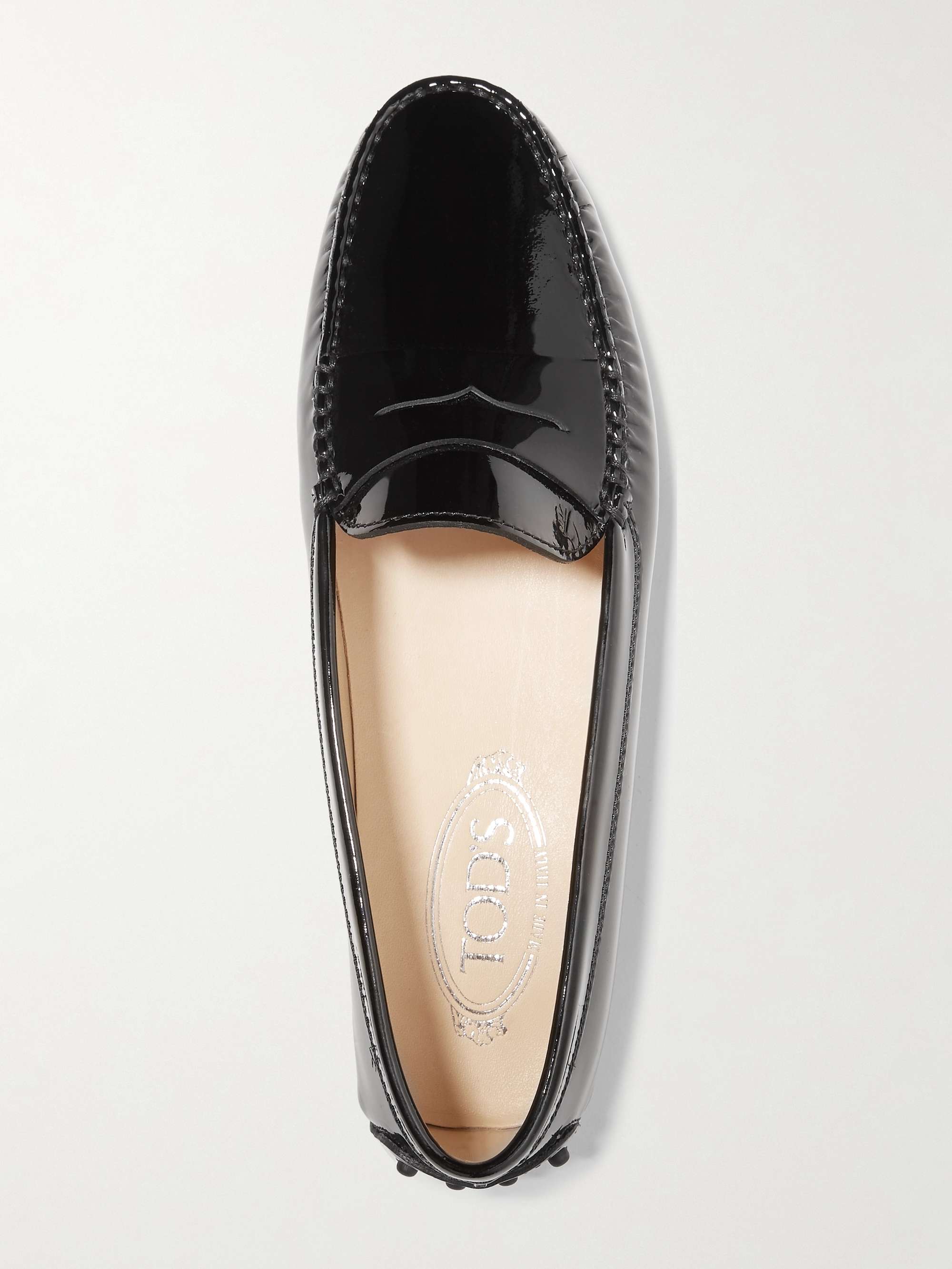 black patent loafers