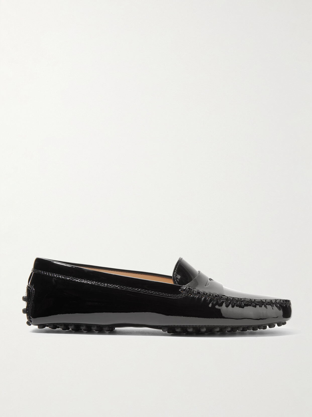 Shop Tod's Gommino Patent-leather Loafers In Black