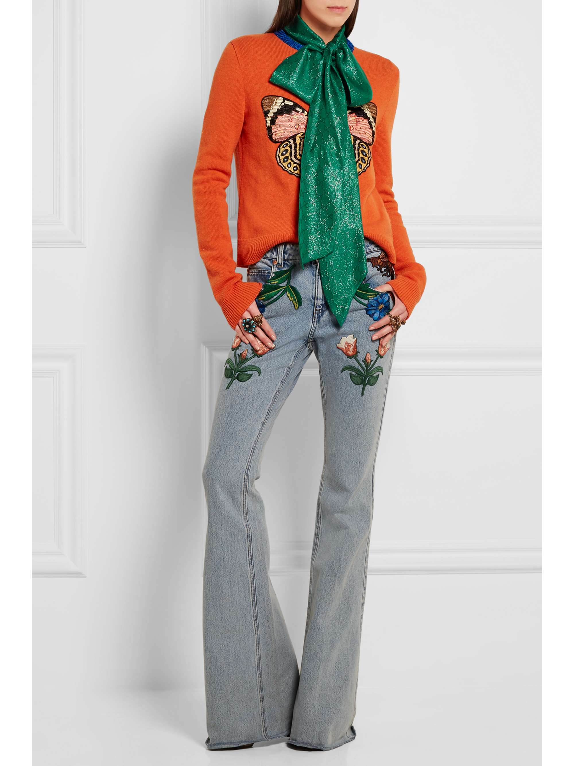 GUCCI FOR NET-A-PORTER Embellished wool sweater