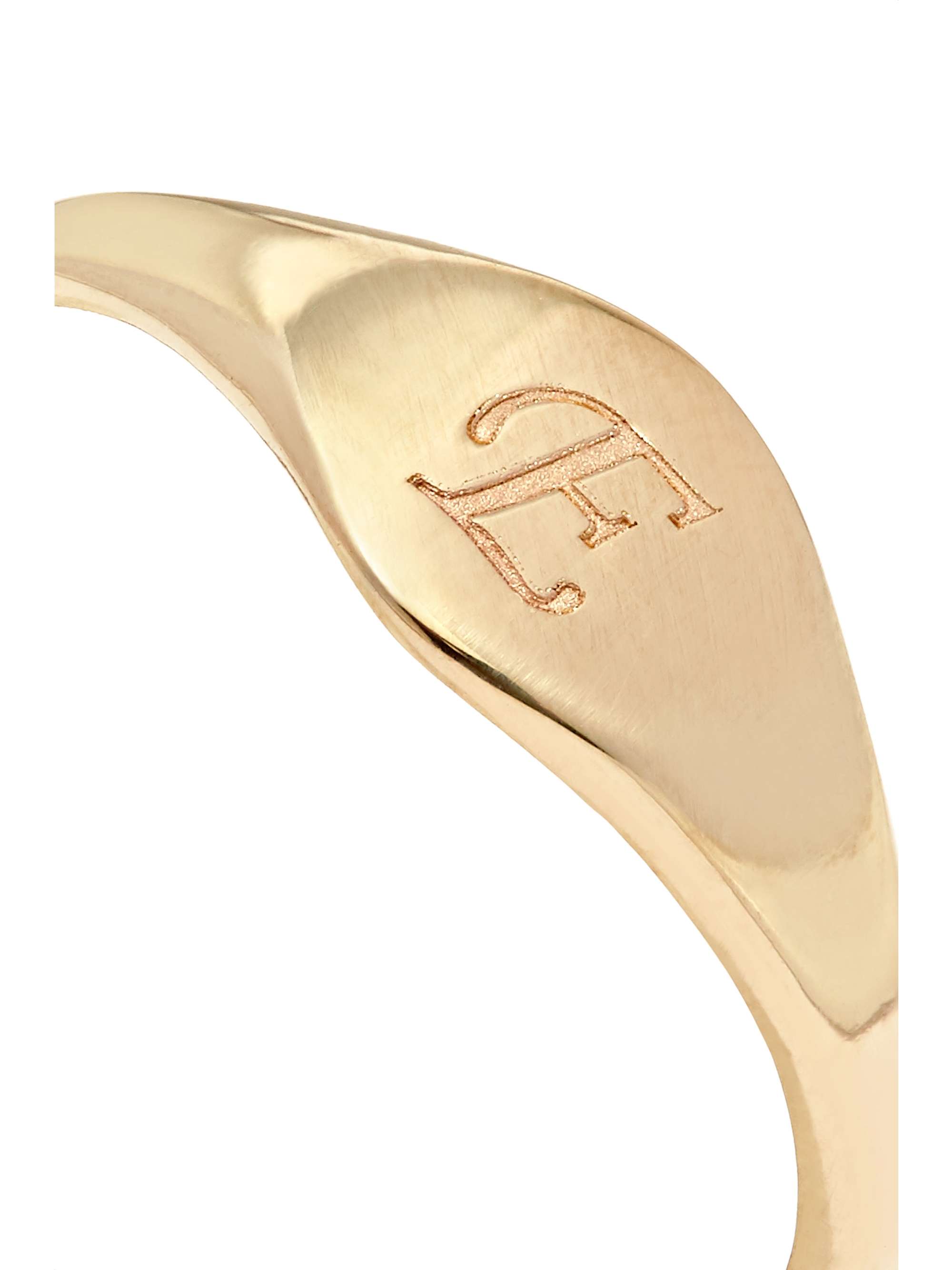 STONE AND STRAND Alphabet Mini Pinky gold ring NETAPORTER