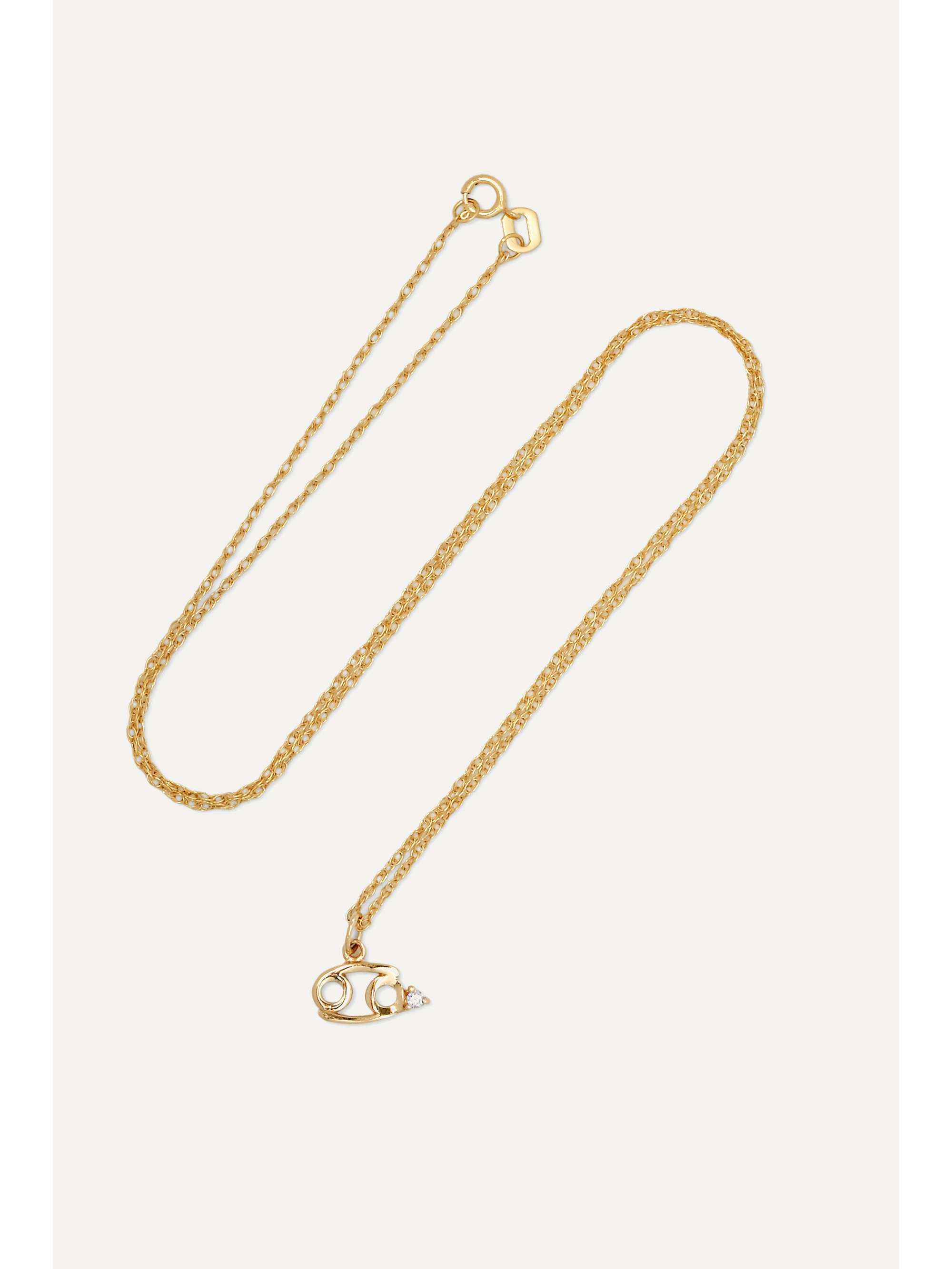STONE AND STRAND Zodiac 14karat gold diamond necklace NETAPORTER