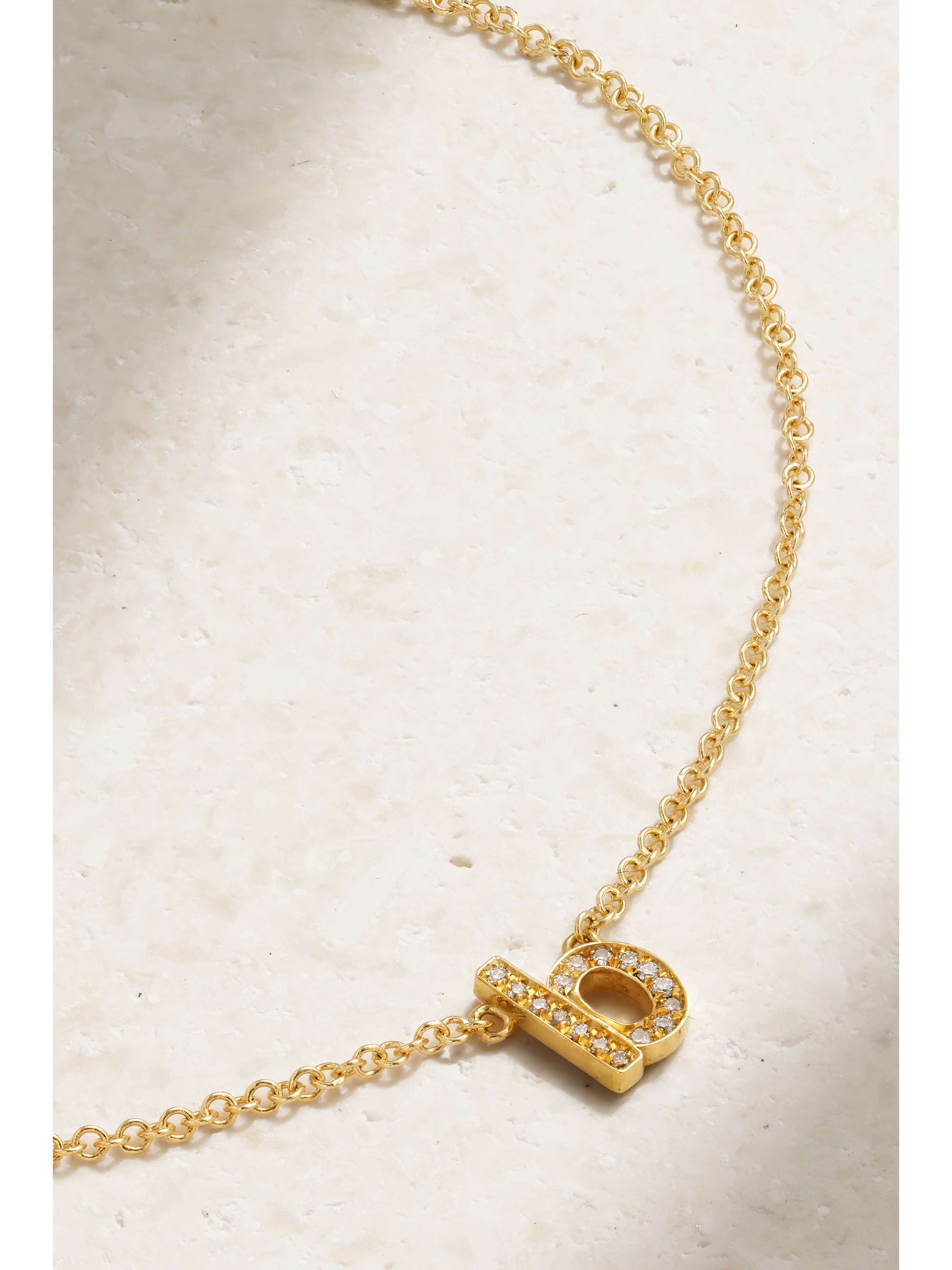 JENNIFER MEYER Letter 18-karat gold diamond bracelet