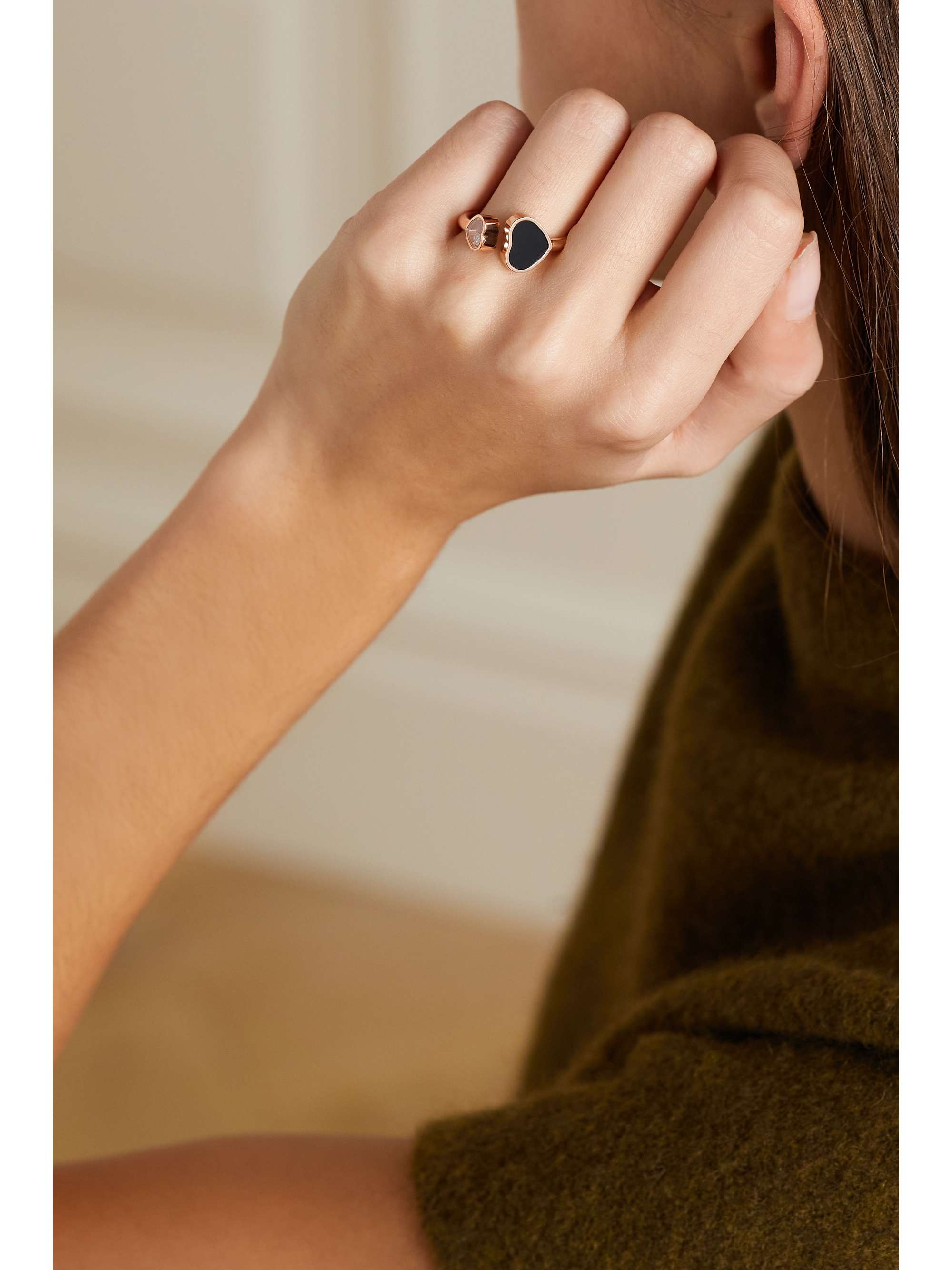 CHOPARD Happy Hearts Ring aus 18 Karat Roségold mit Diamanten