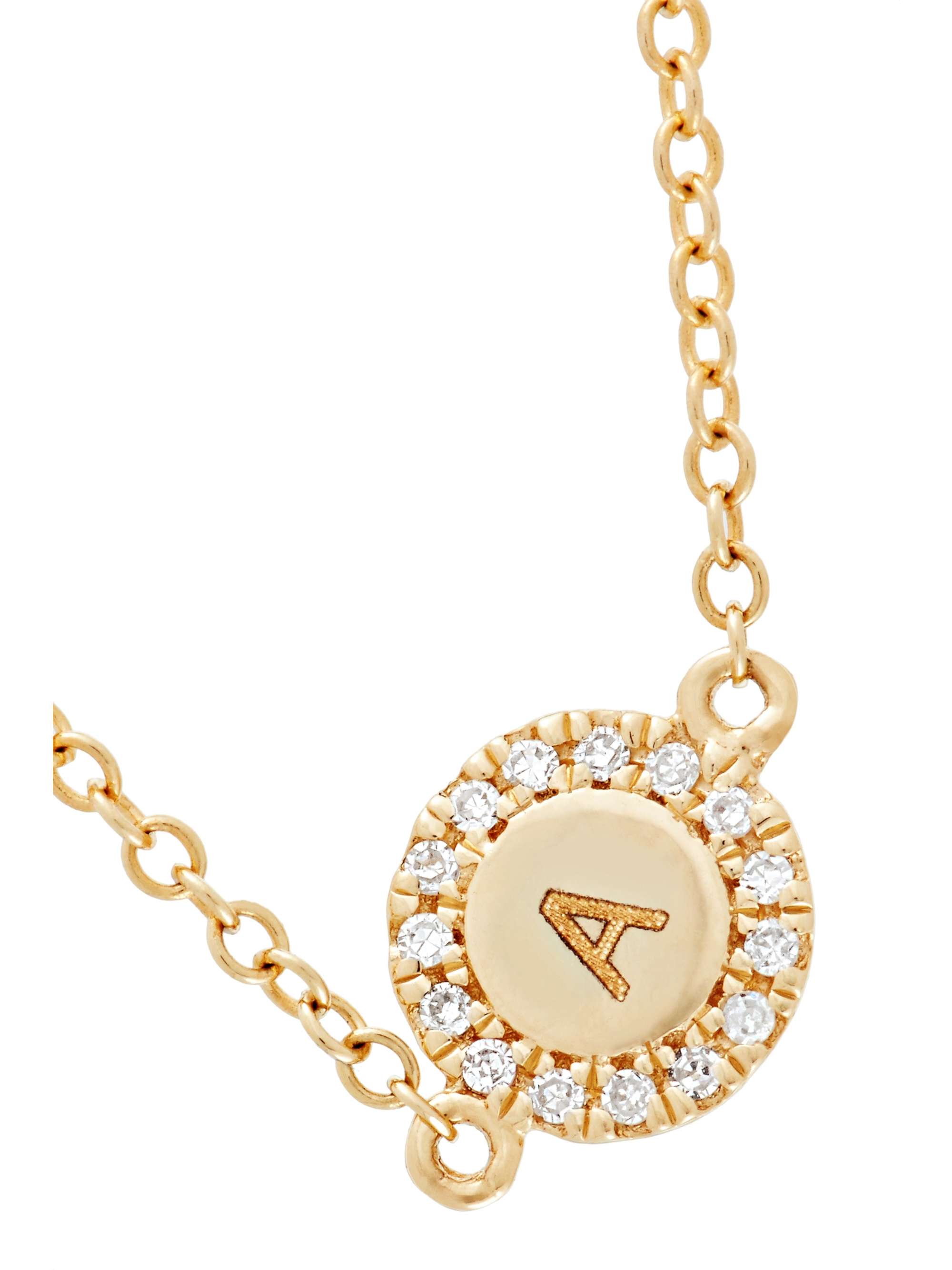 STONE AND STRAND Alphabet 14karat gold diamond bracelet NETAPORTER