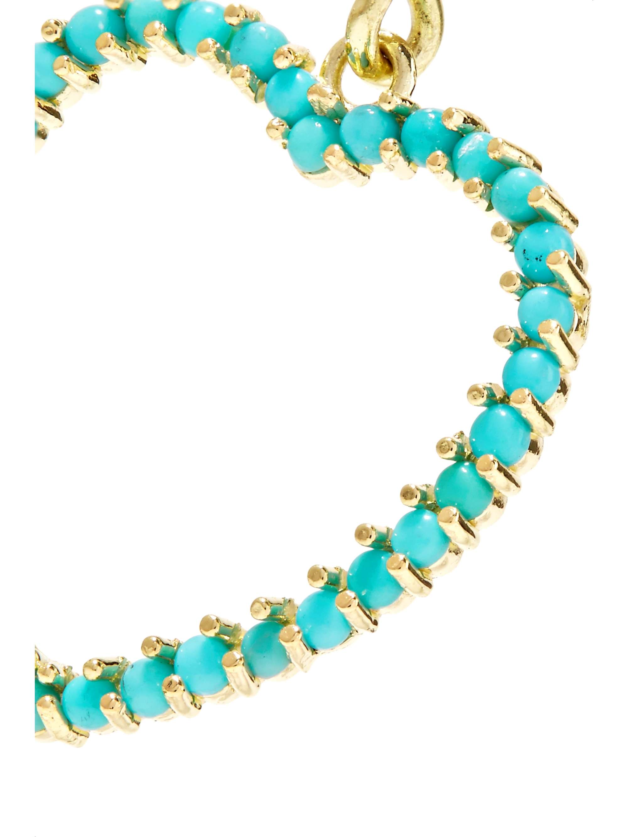 JENNIFER MEYER Heart 18-karat gold turquoise earrings