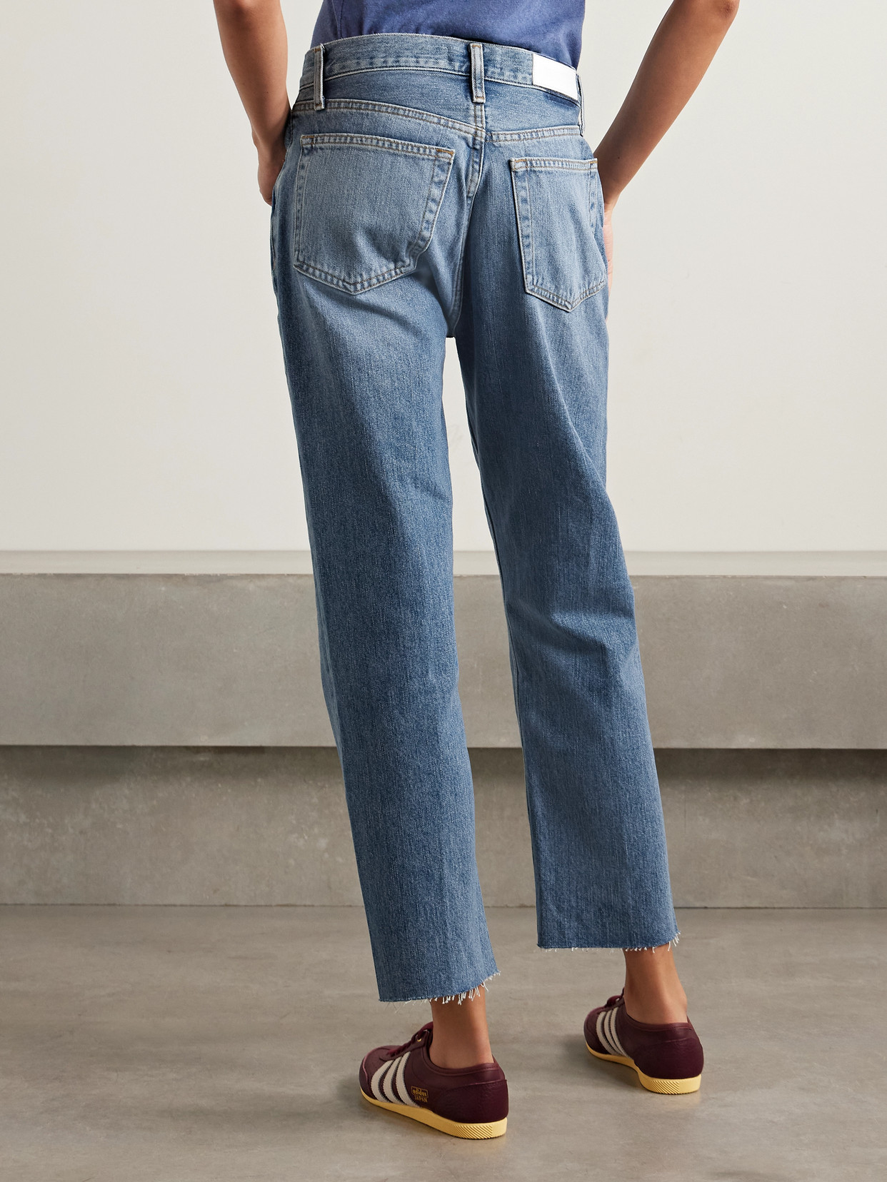 Shop Re/done 70s High Rise Stove Pipe Straight-leg Jeans In Mid Denim