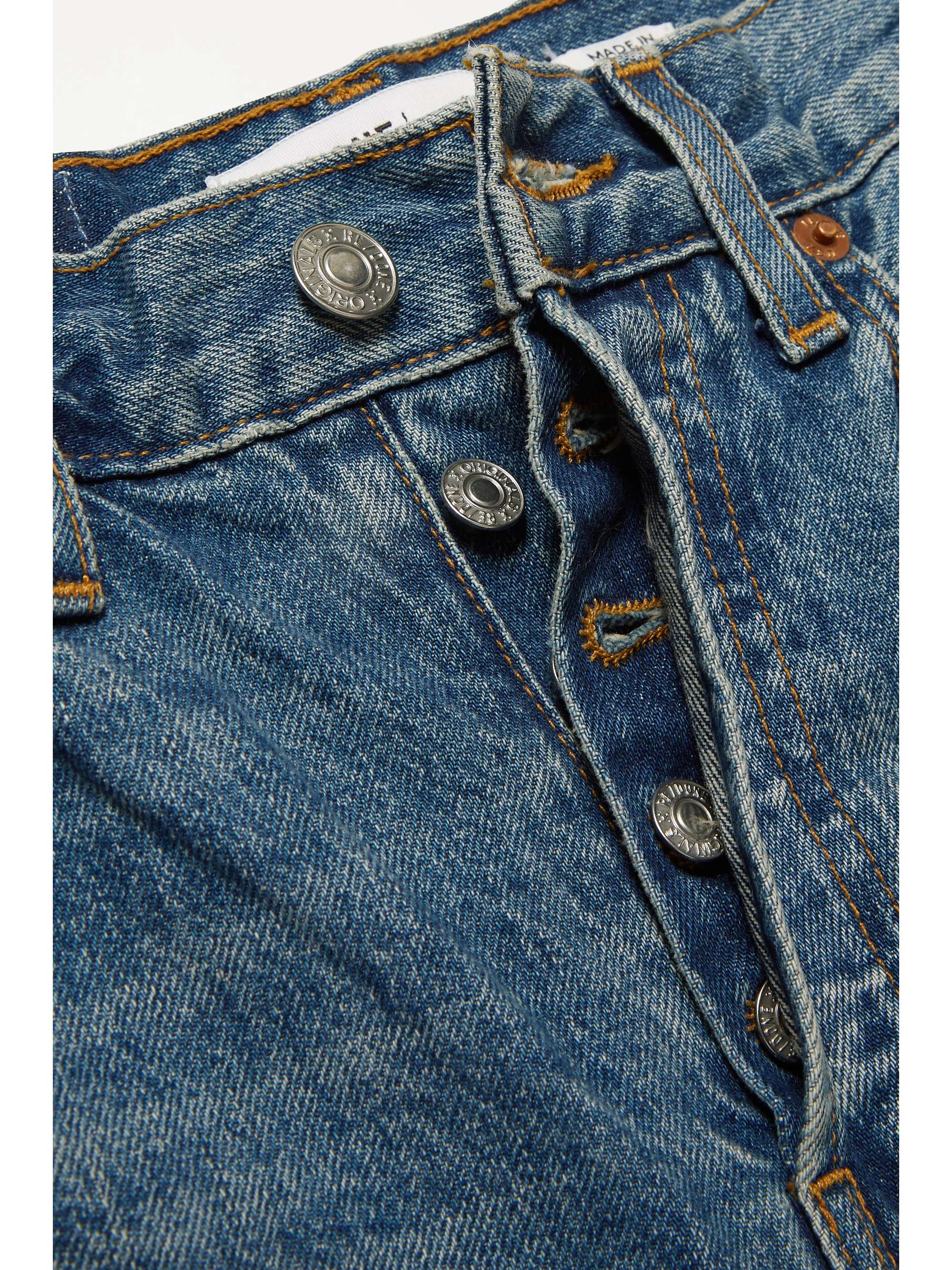 Mid denim 70s High Rise Stove Pipe straight-leg jeans | RE/DONE | NET-A ...