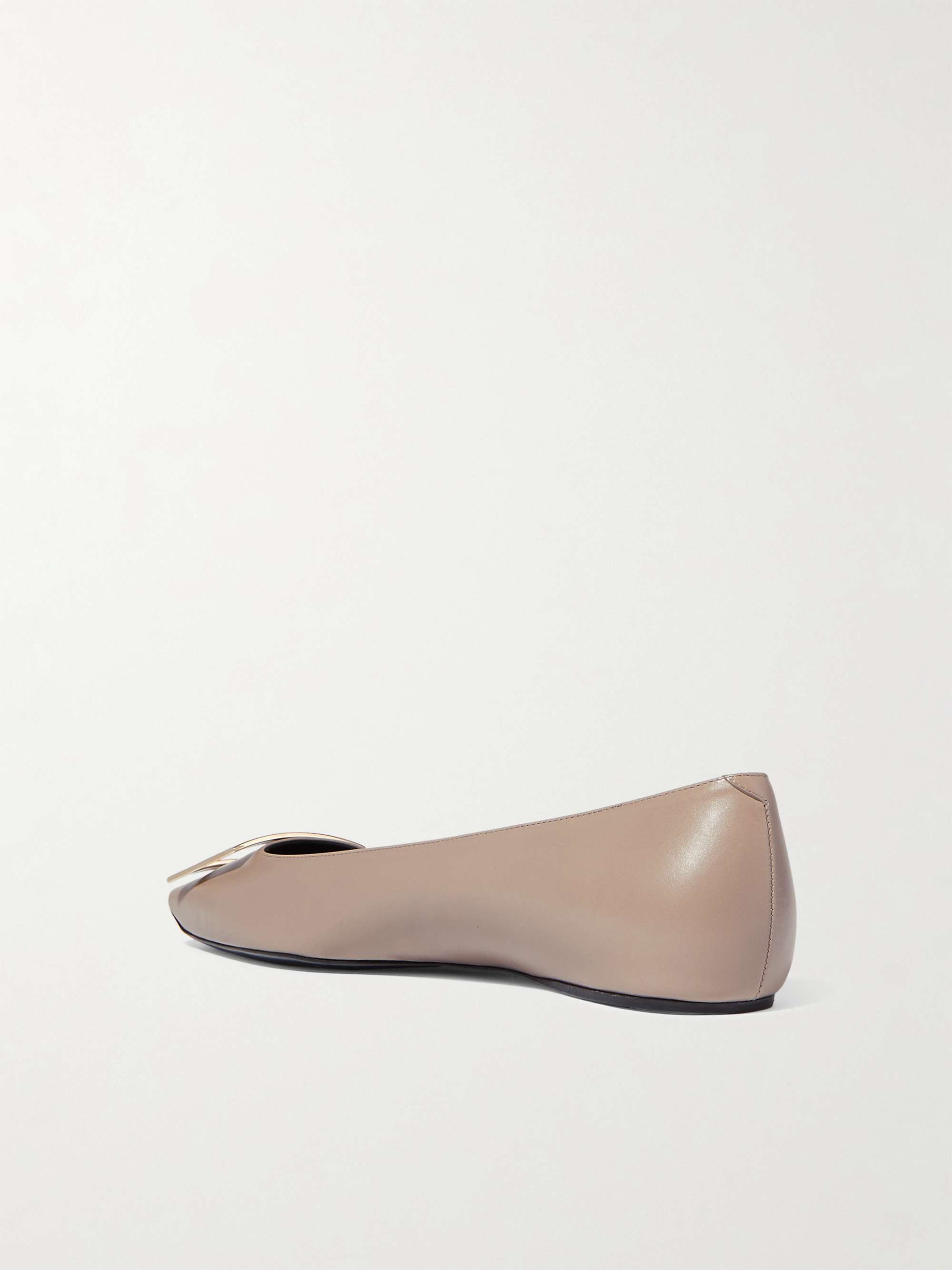 ROGER VIVIER Quadrata Trompette 带缀饰皮革芭蕾平底鞋