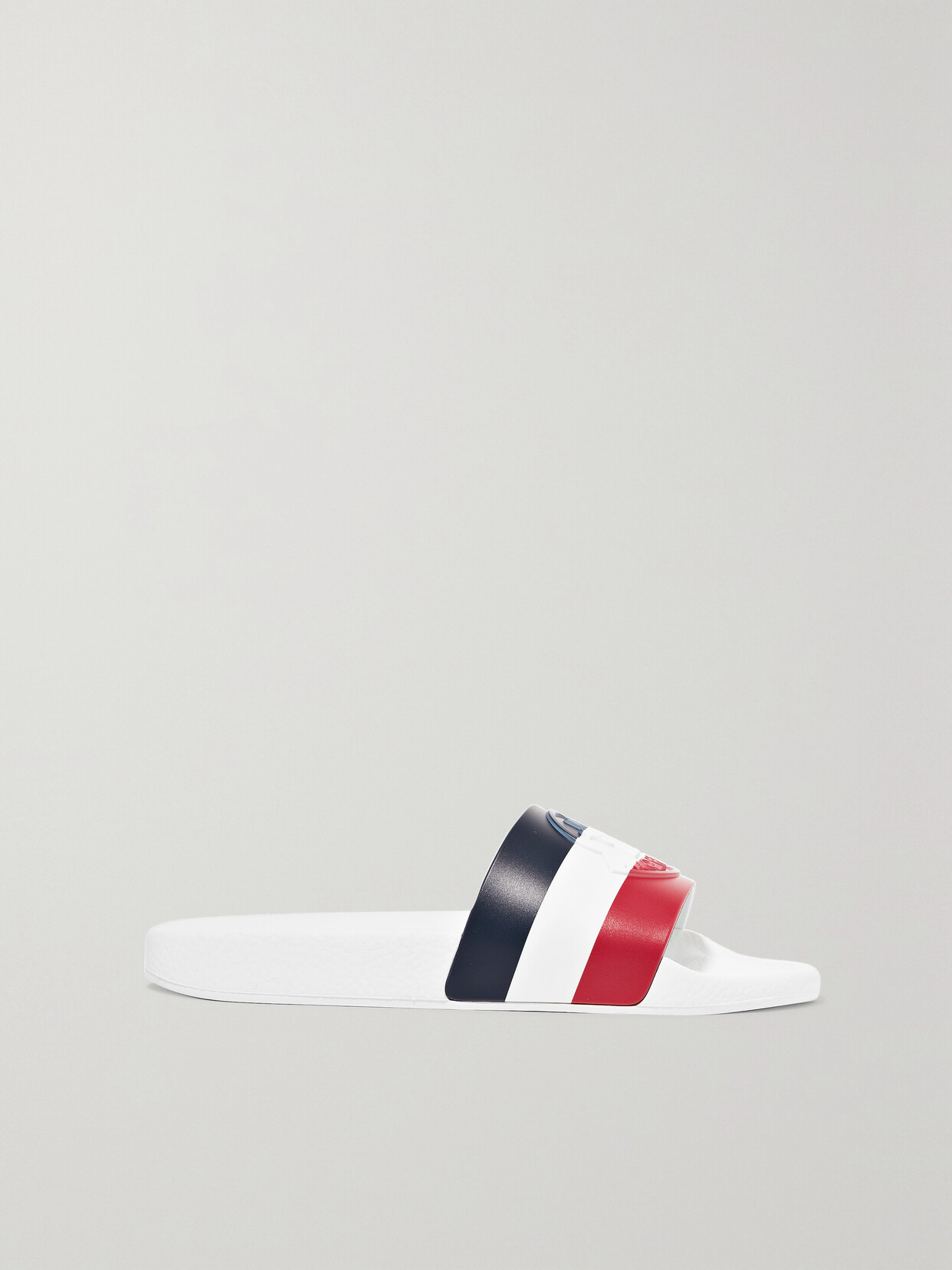 MONCLER STRIPED RUBBER SLIDES