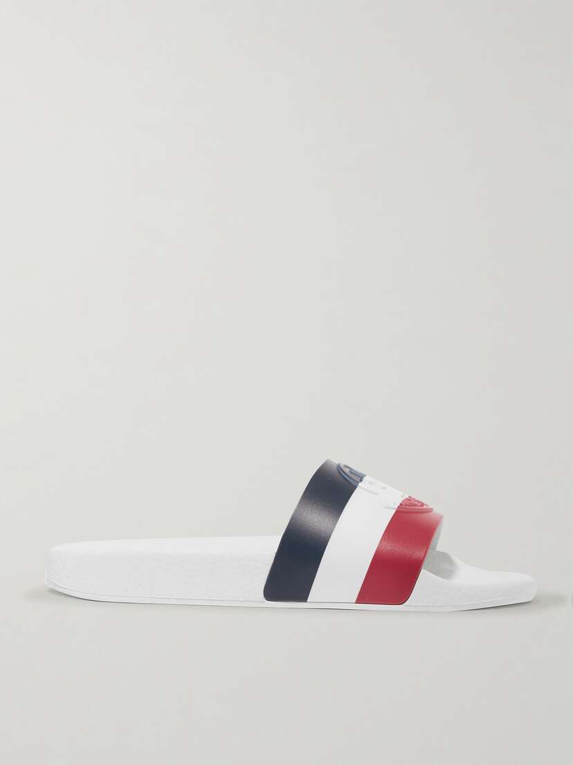 Moncler Striped Rubber Slides