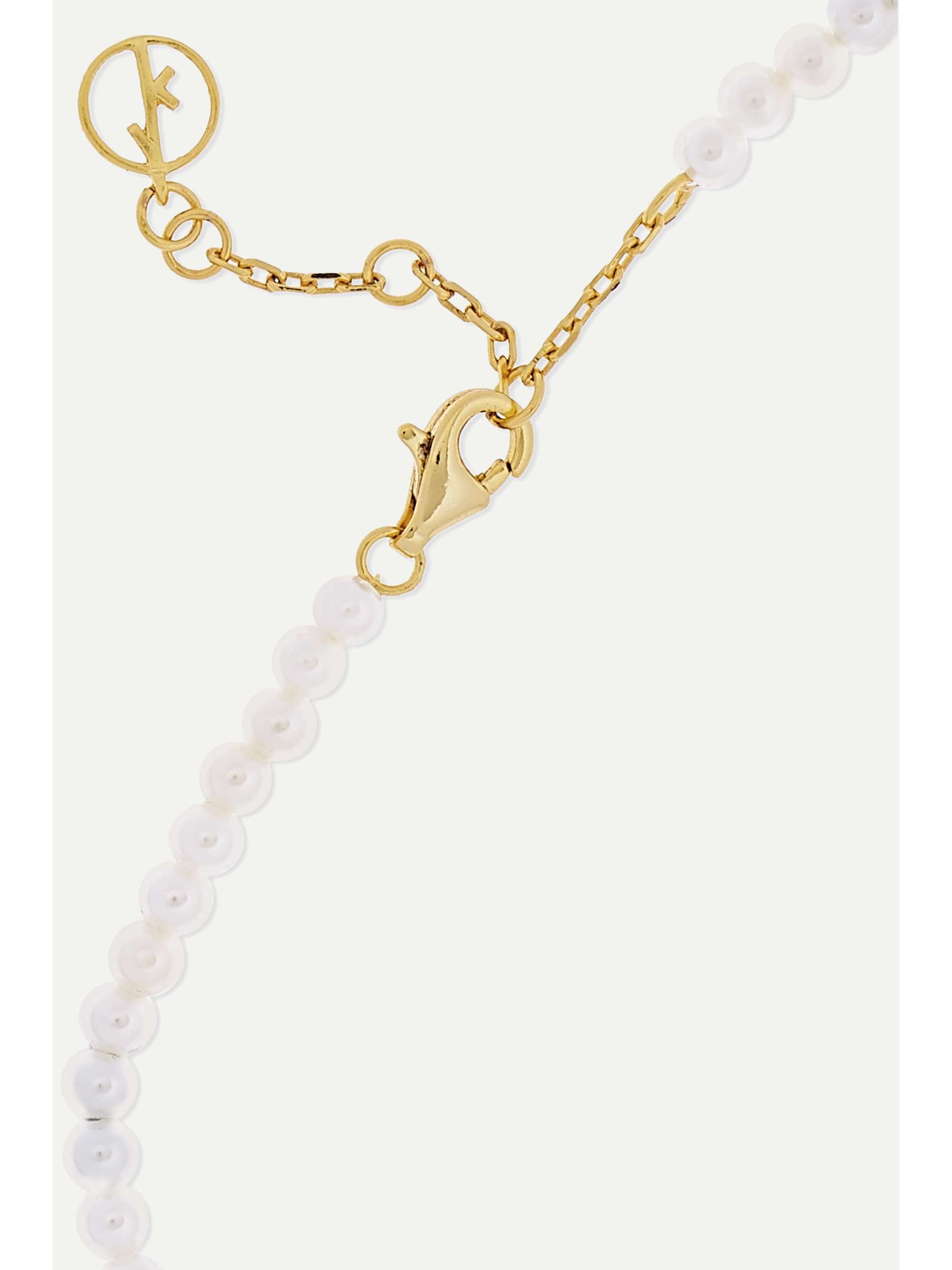 ANISSA KERMICHE Gold-plated pearl bracelet