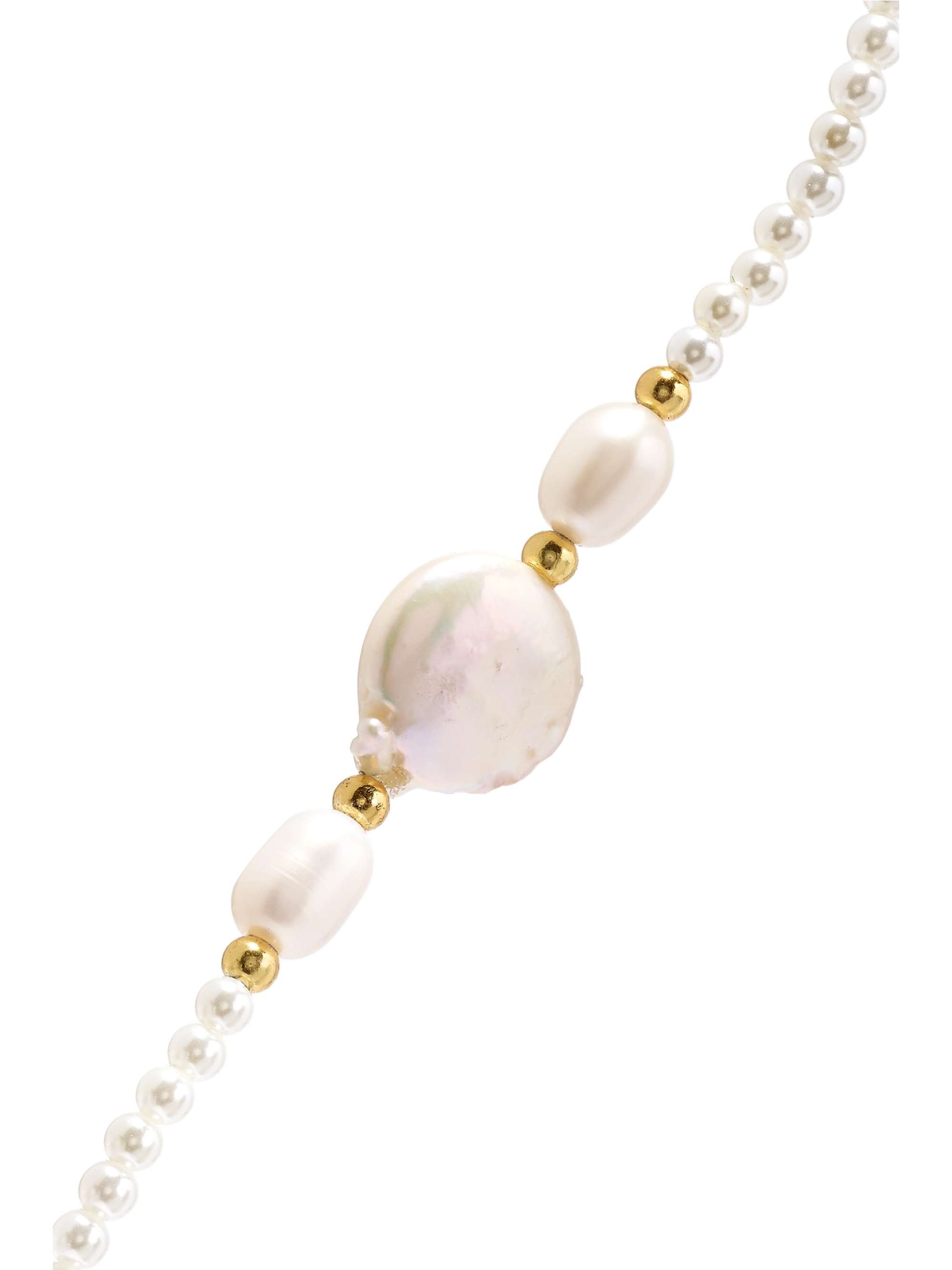 ANISSA KERMICHE Gold-plated pearl bracelet