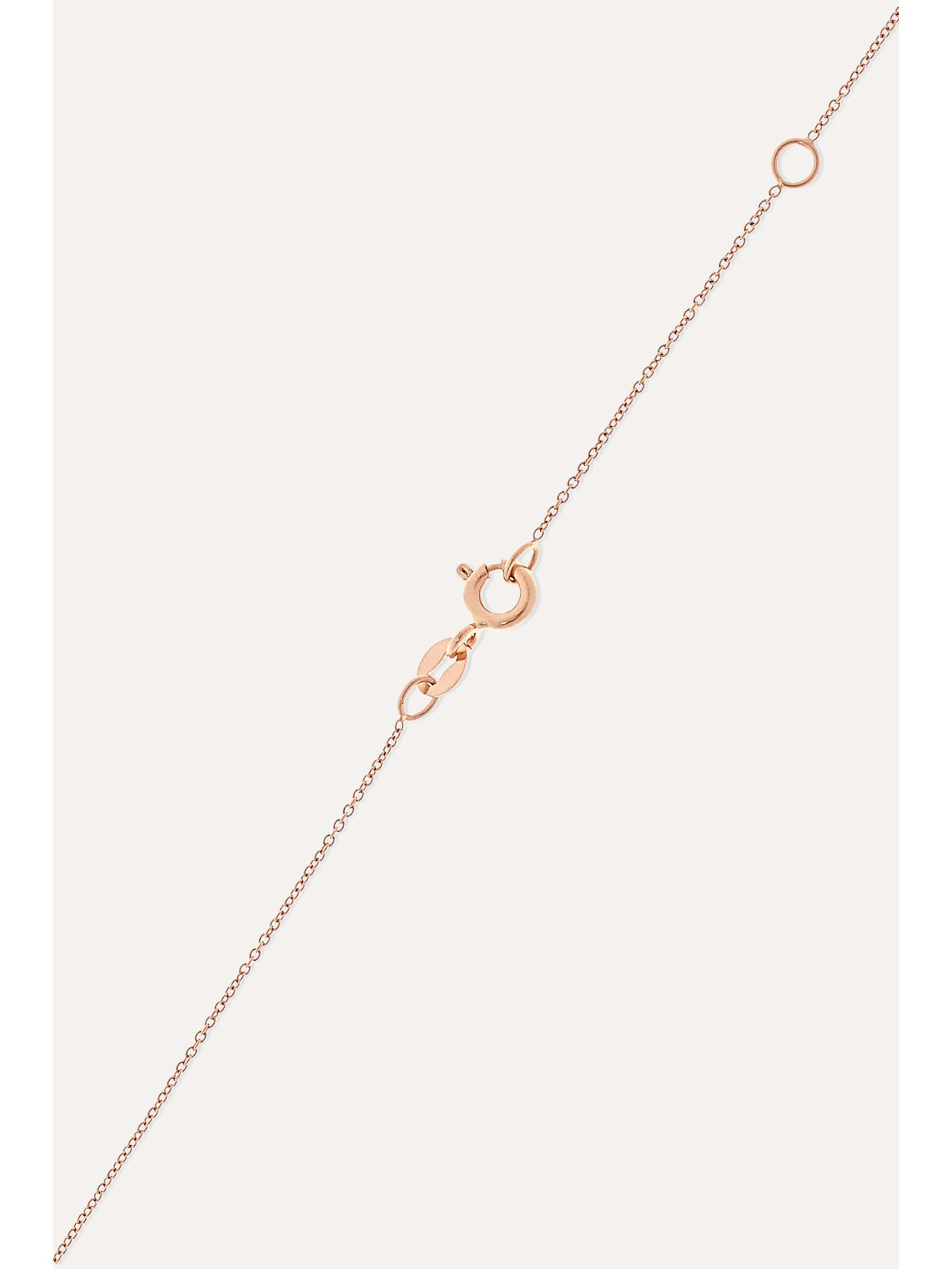 DIANE KORDAS Shield Charm 18-karat rose gold diamond necklace