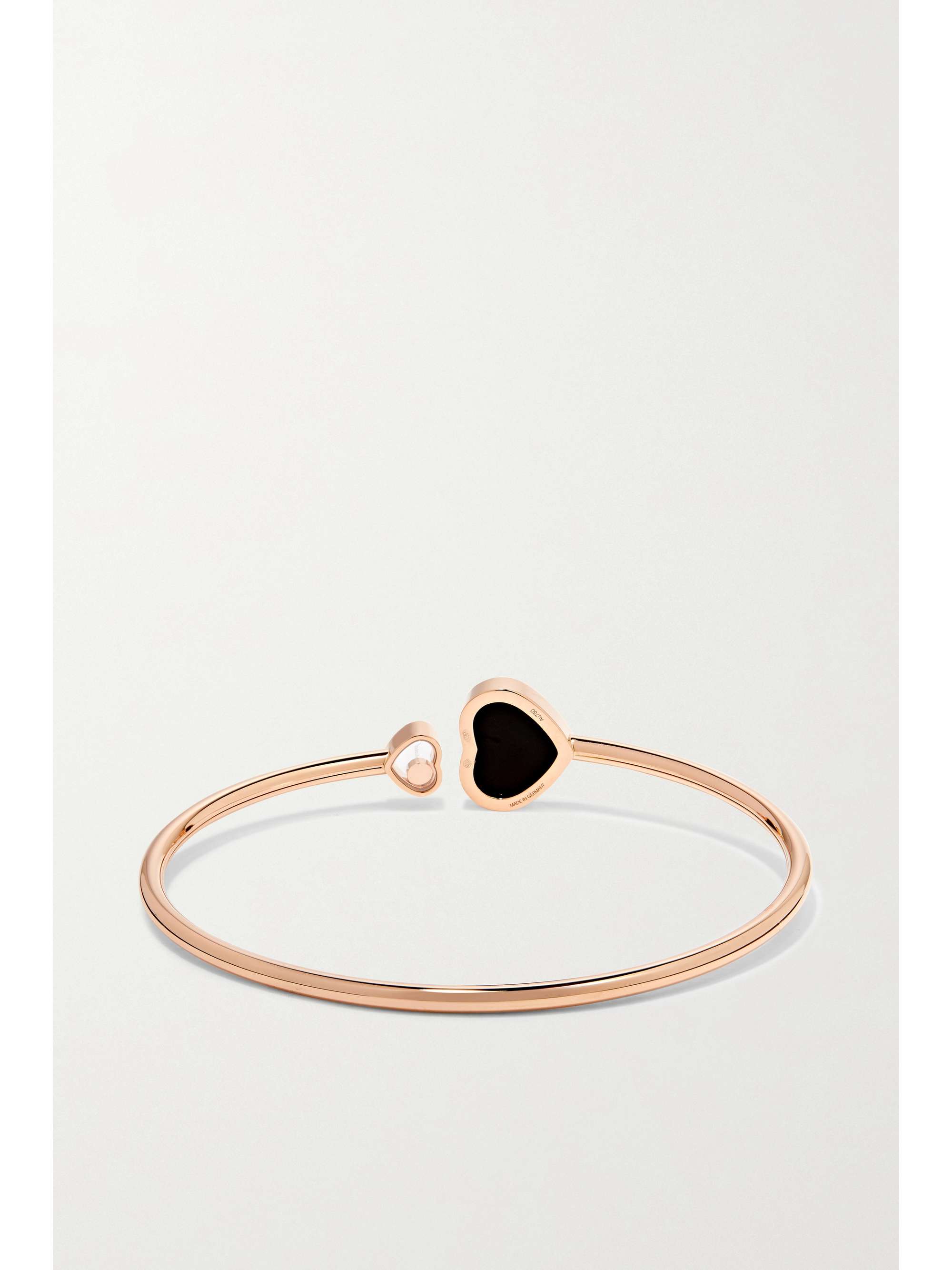 CHOPARD Happy Hearts 18-karat rose gold, onyx and diamond cuff