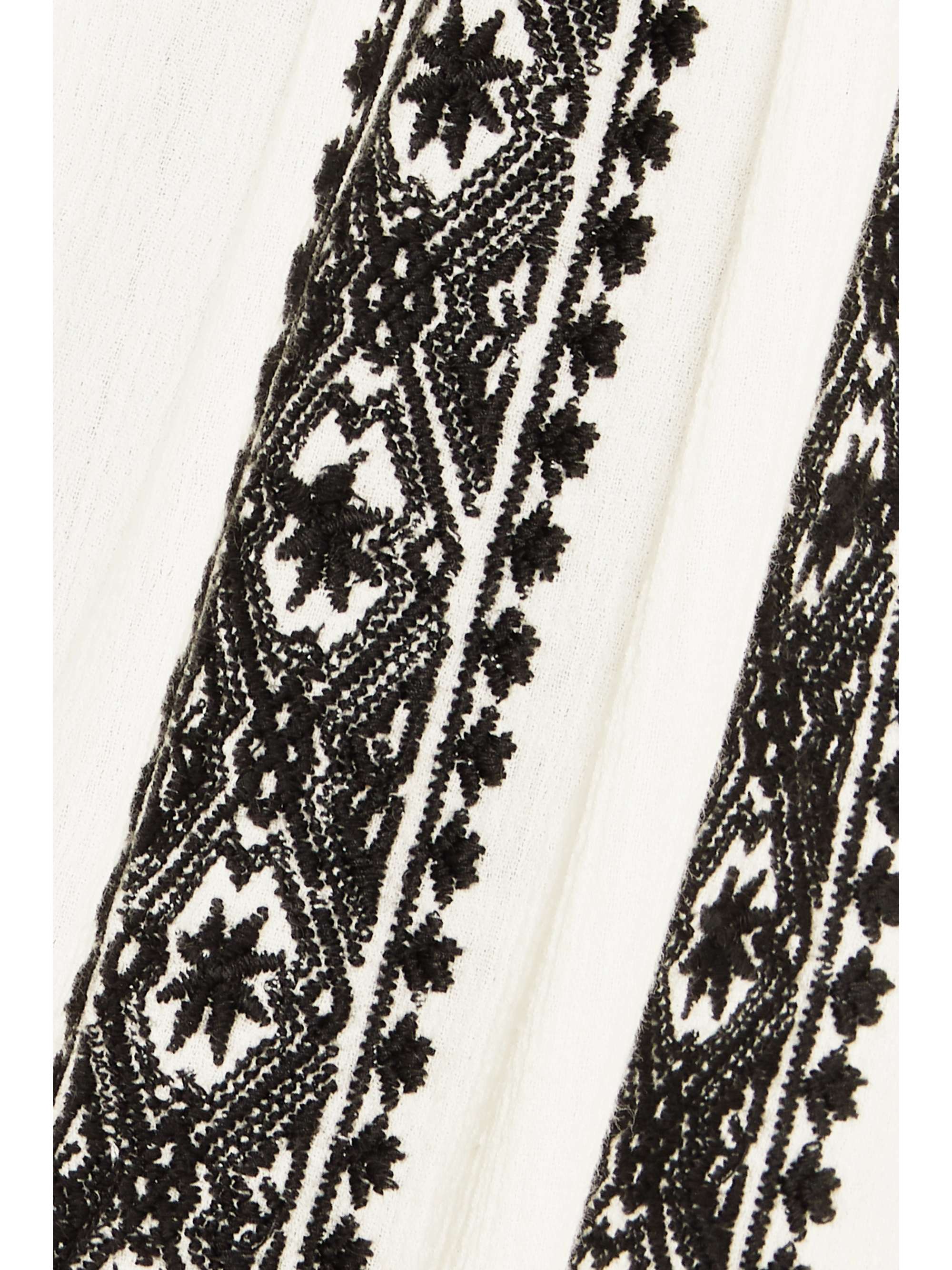 THE GREAT. The Journey embroidered cotton-gauze top