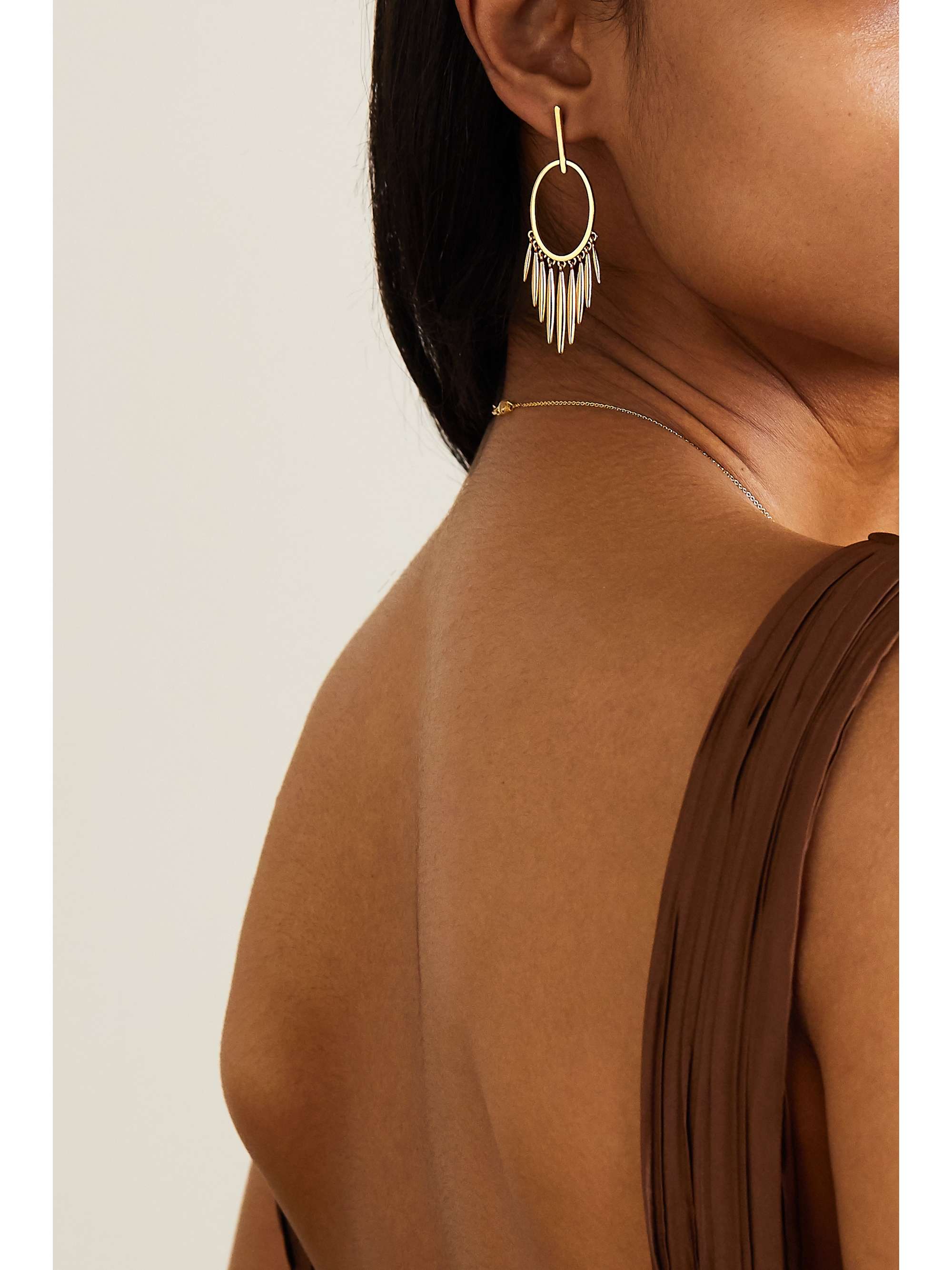 ILEANA MAKRI Grass Sunset 18-karat gold earrings