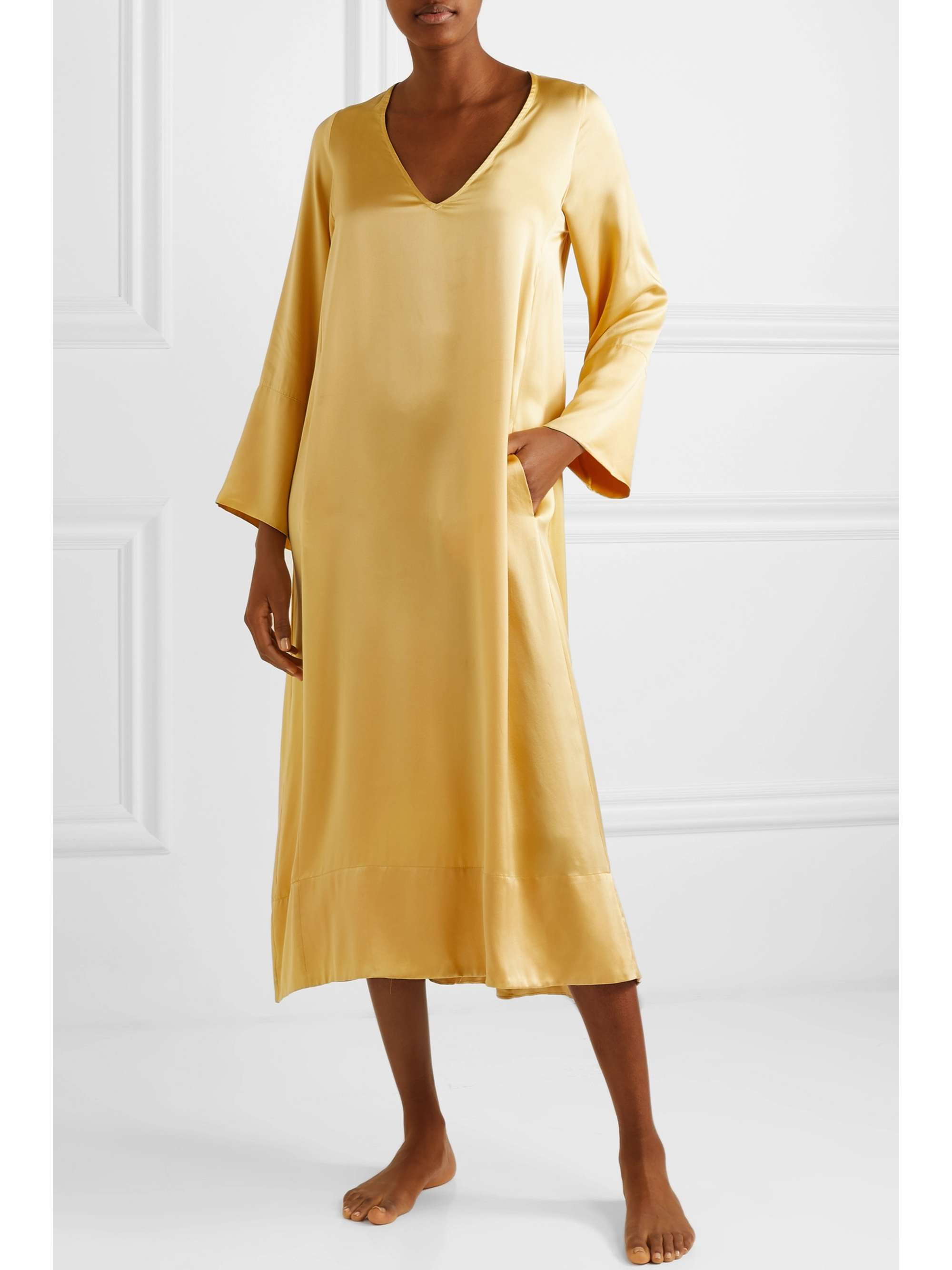 ASCENO Washed-silk dress