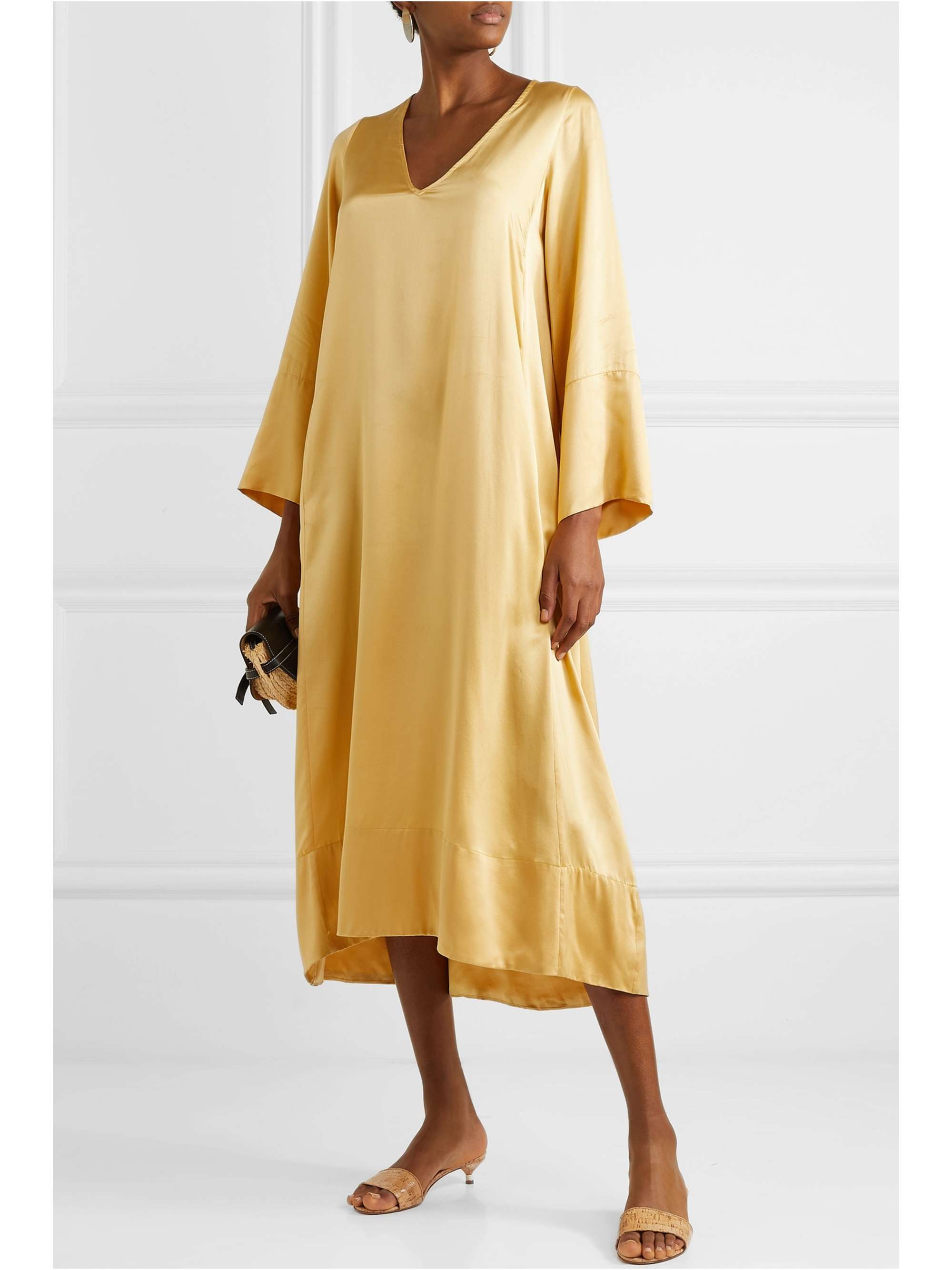 ASCENO Washed-silk dress