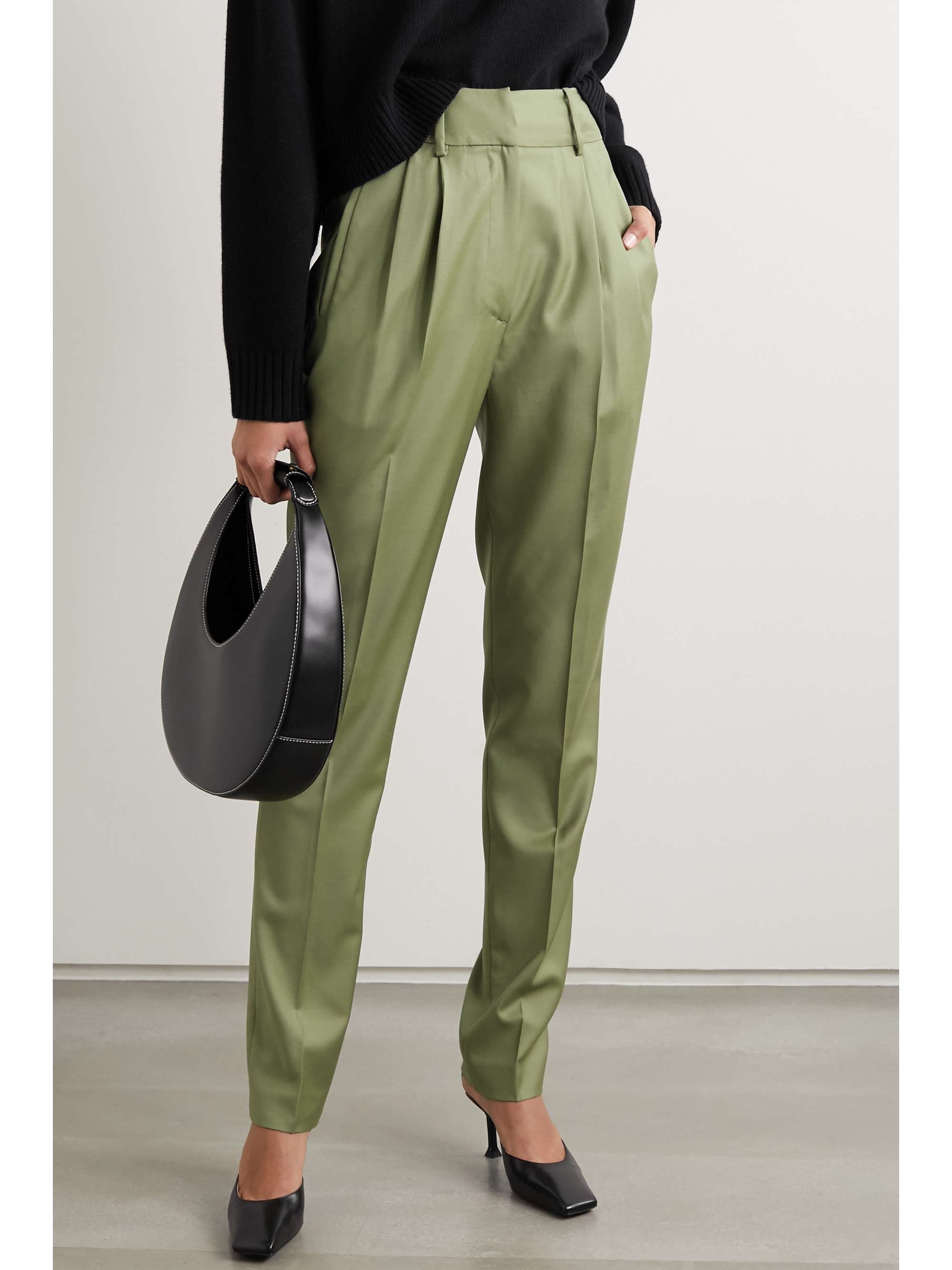 LOULOU DE SAISON Rurutu pleated wool slim-fit pants