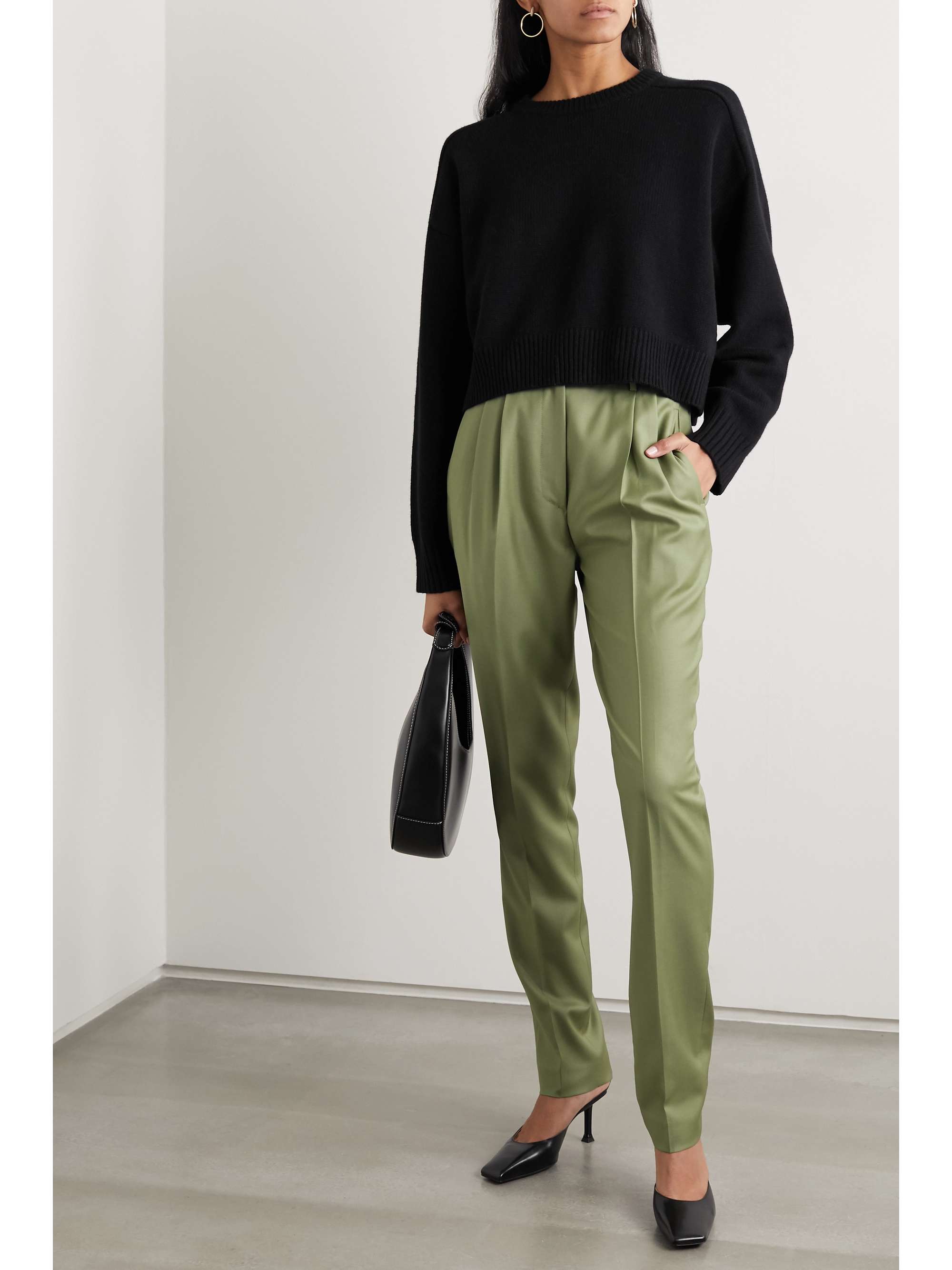 LOULOU DE SAISON Rurutu pleated wool slim-fit pants