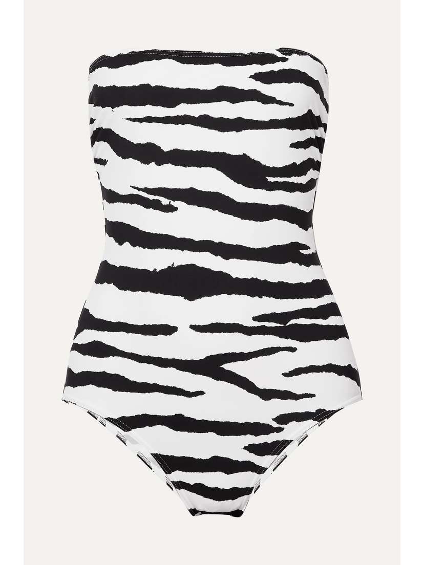 ON THE ISLAND BY MARIOS SCHWAB Petra Tiger-print Bandeau Swimsuit