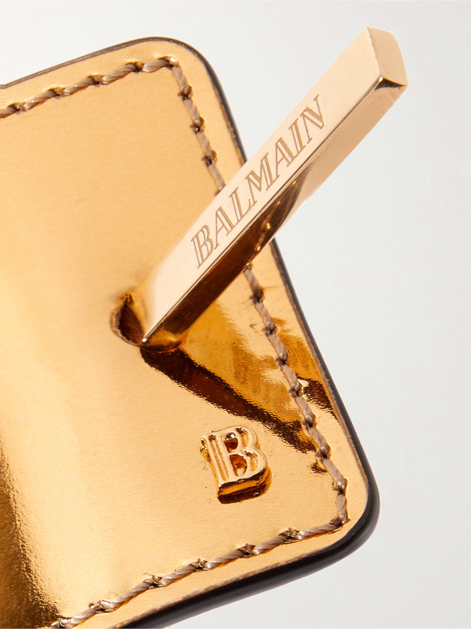 BALMAIN PARIS HAIR COUTURE Gold-tone and metallic leather hair pin