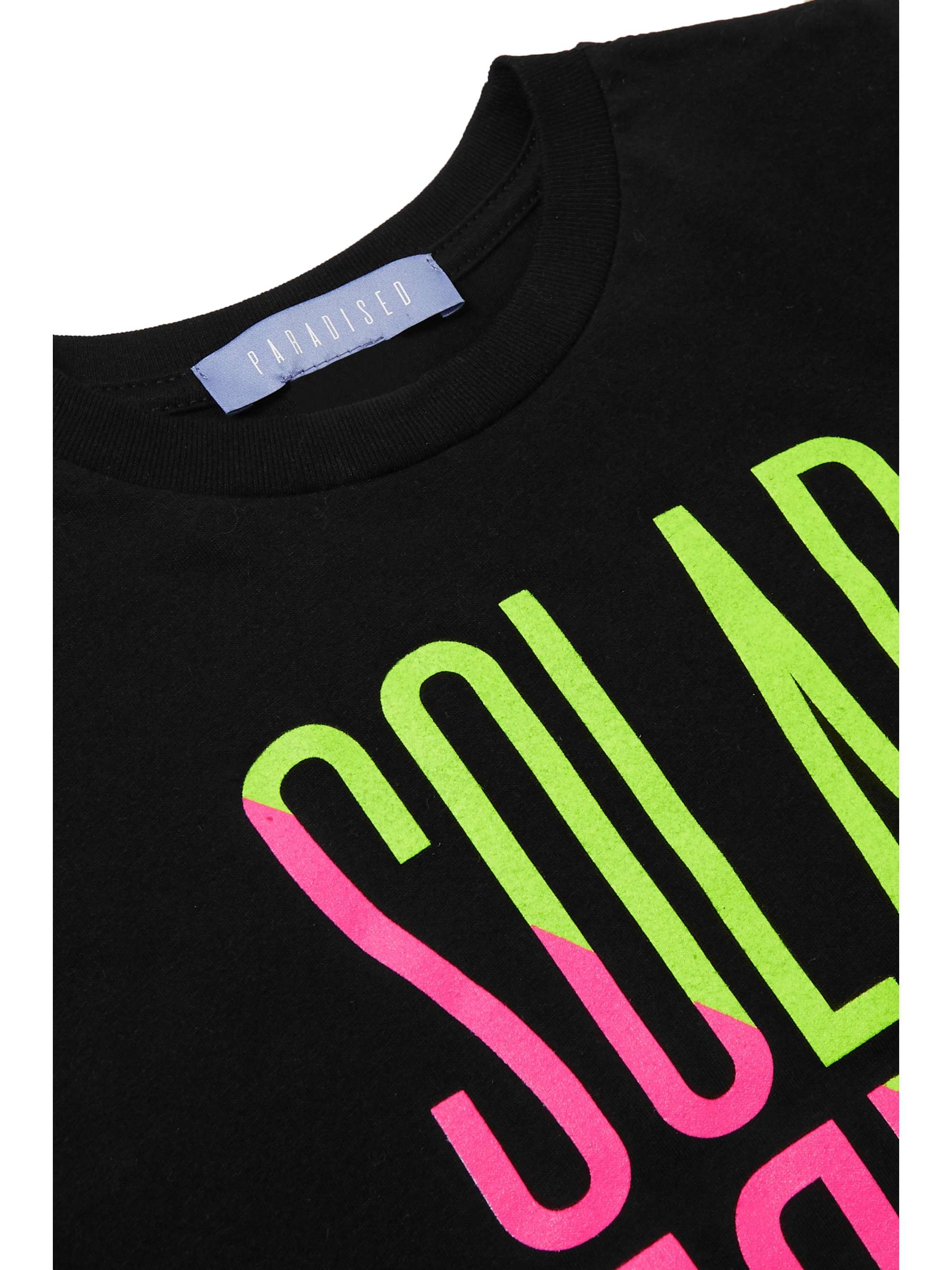 PARADISED KIDS Neon printed cotton-jersey T-shirt