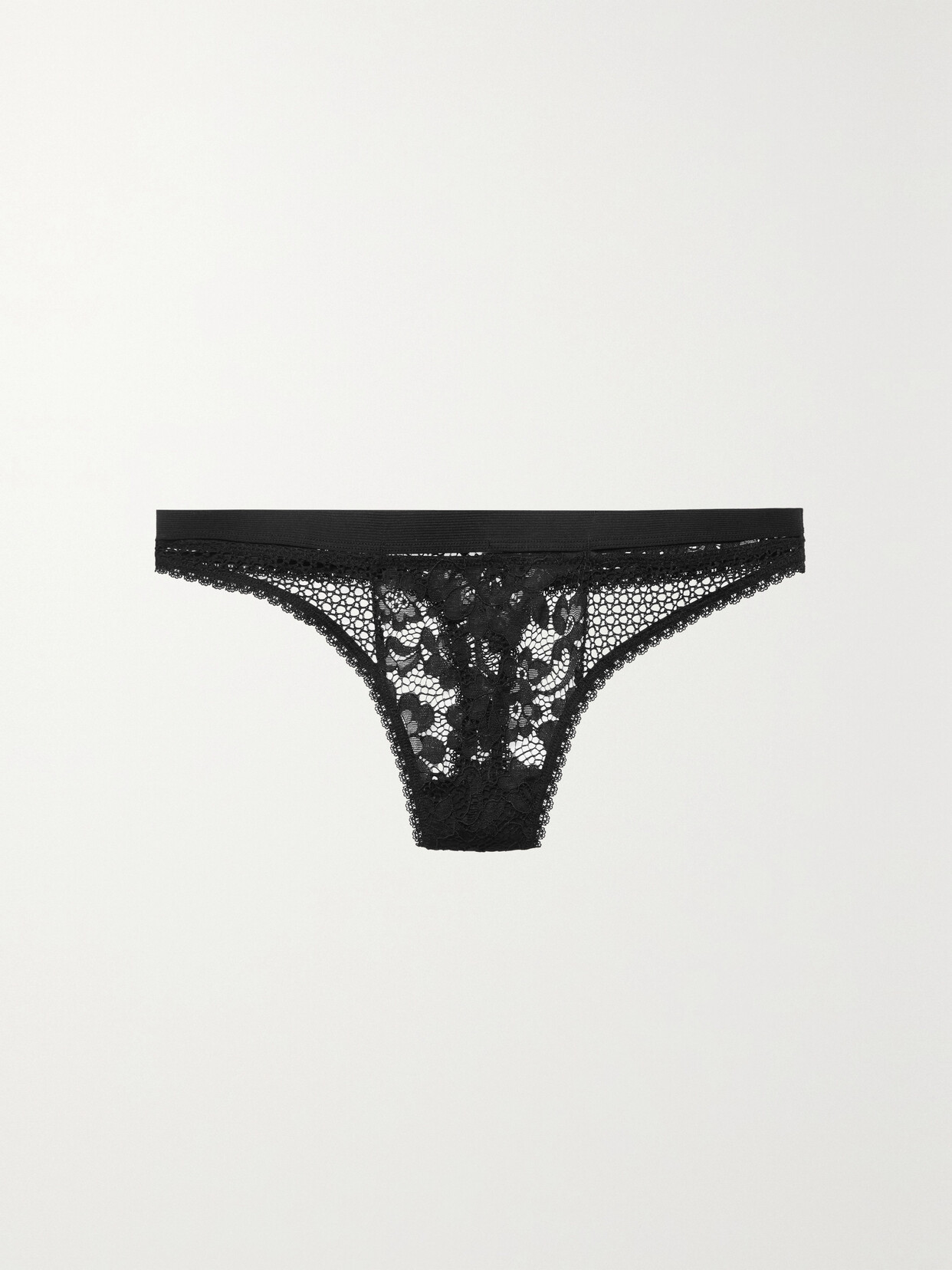 ELSE Petunia Stretch-mesh And Corded Lace Thong