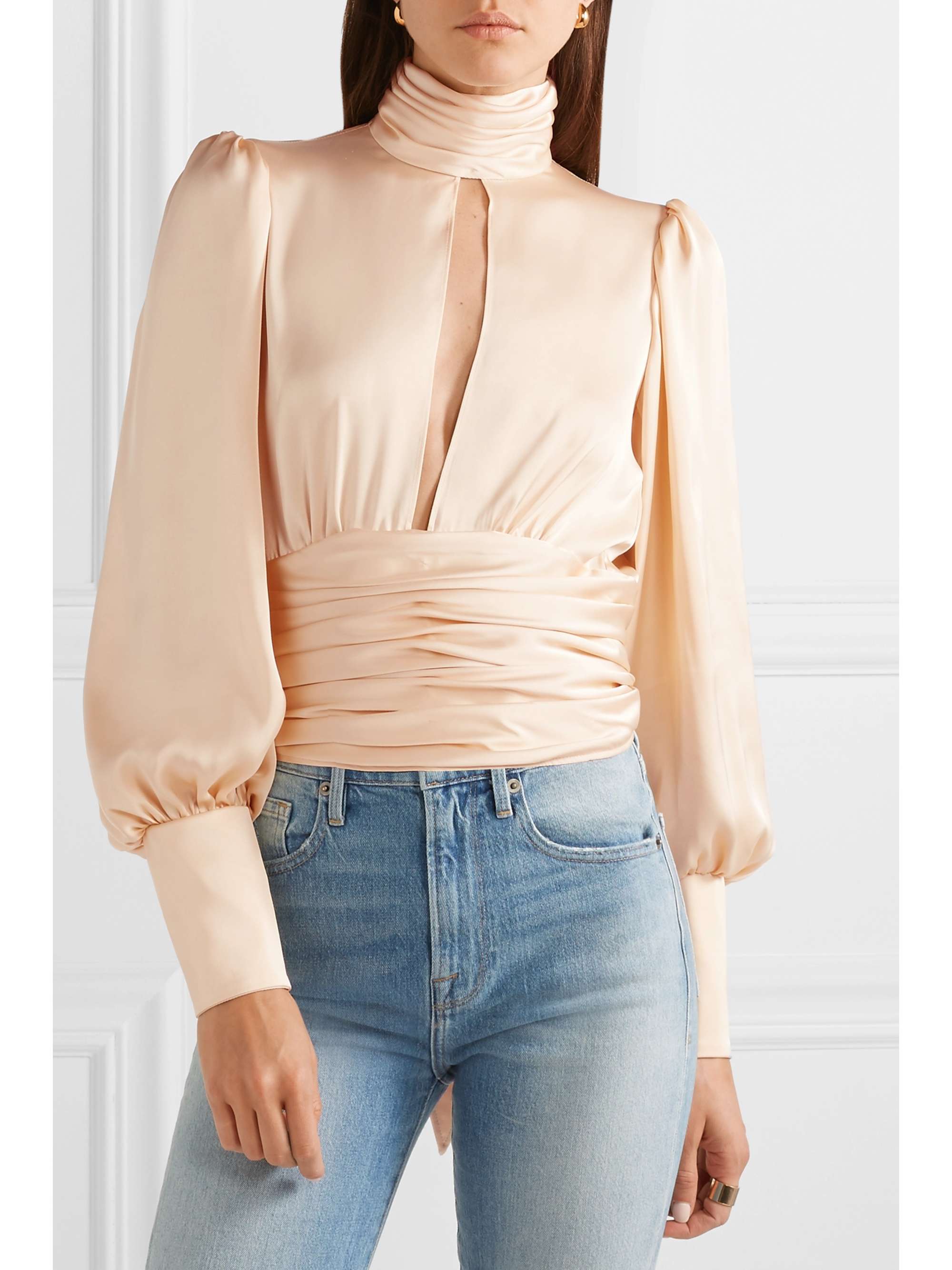 ORSEUND IRIS Night Out ruched satin blouse