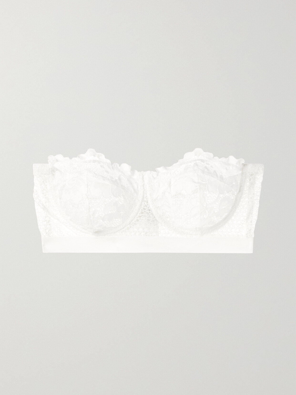 ELSE Petunia Stretch-mesh And Corded Lace Underwired Strapless Balconette Bra