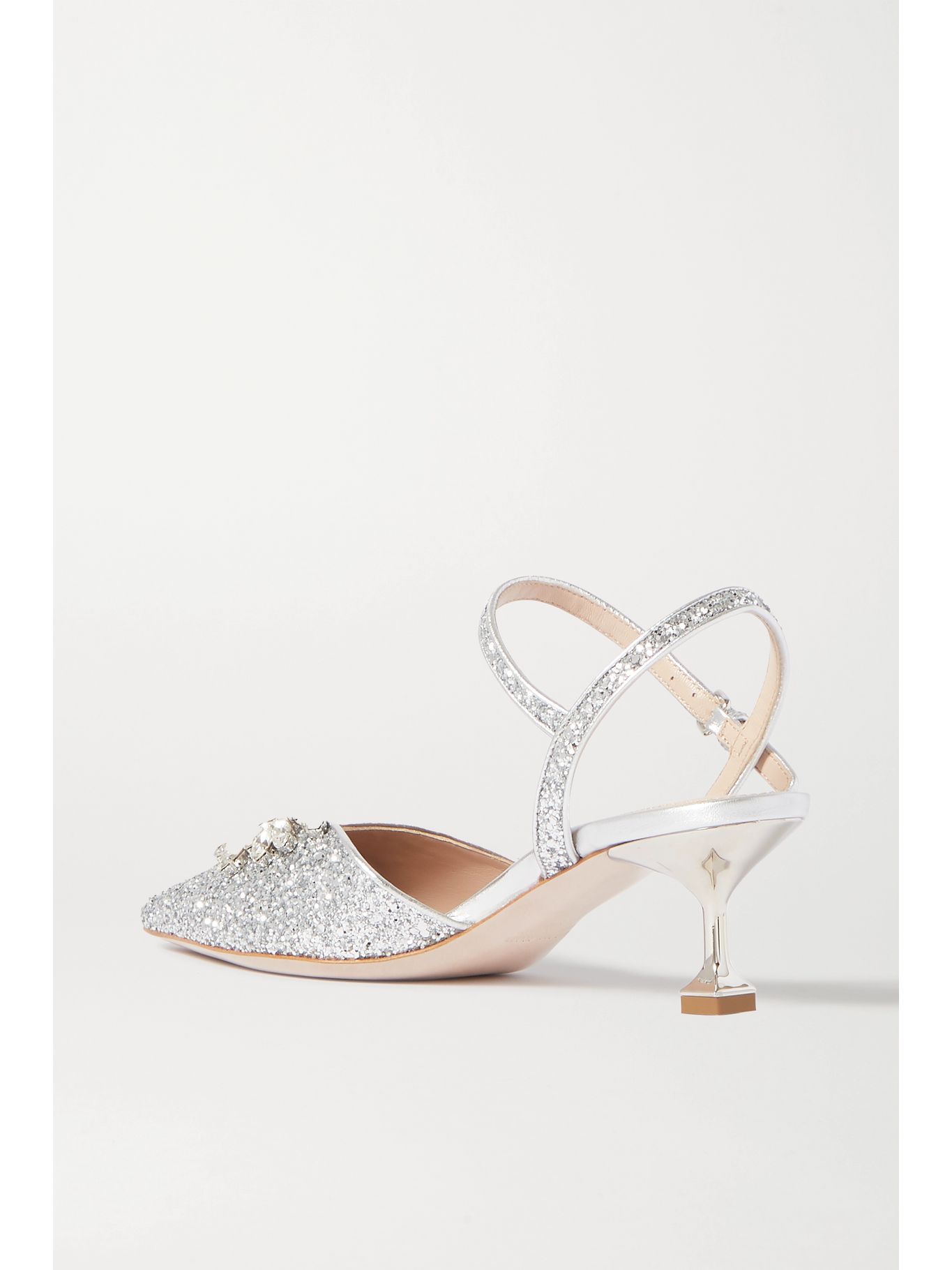 miu miu glitter slingback pumps