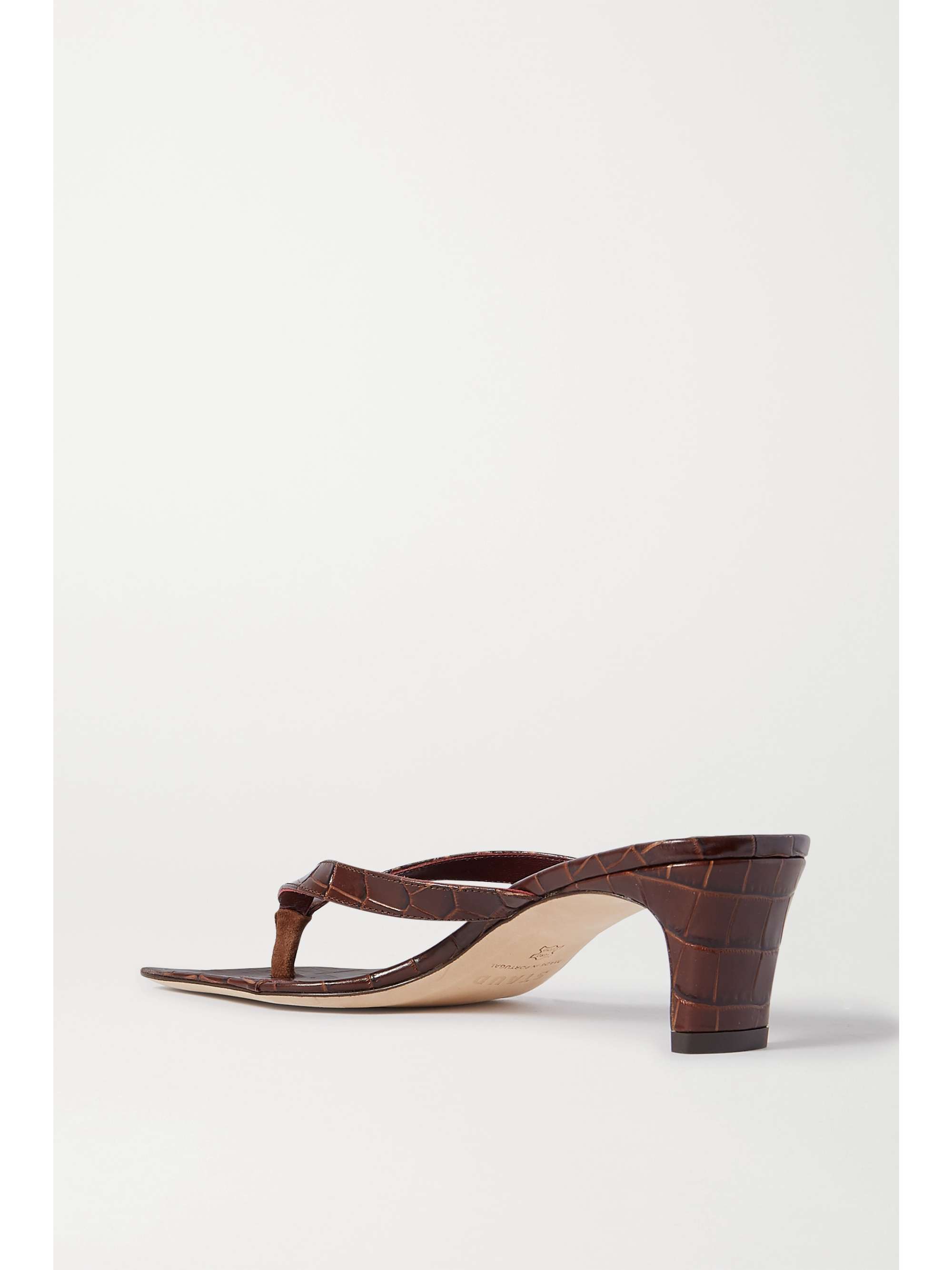 STAUD Audrey croc-effect leather sandals