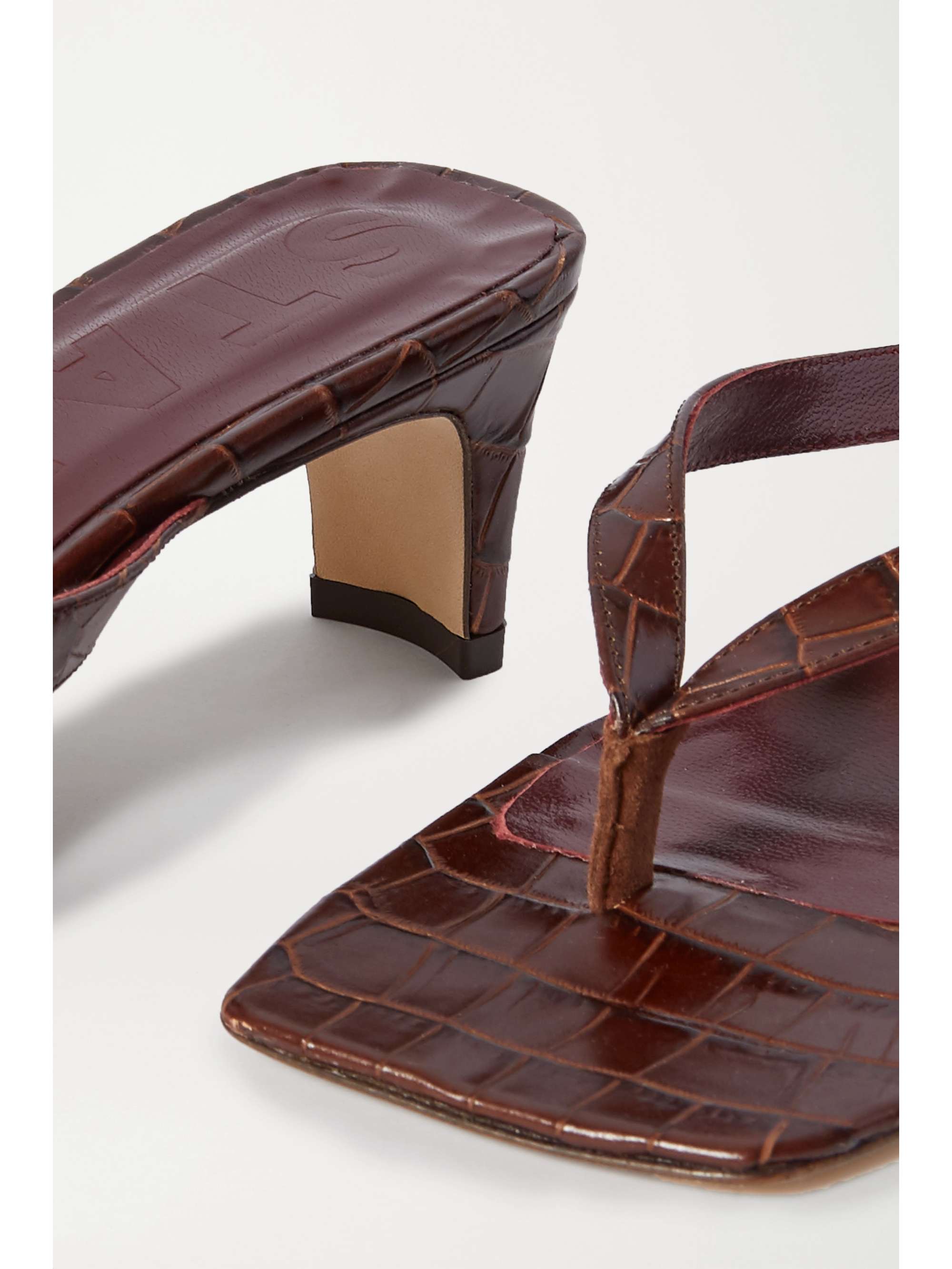 STAUD Audrey croc-effect leather sandals