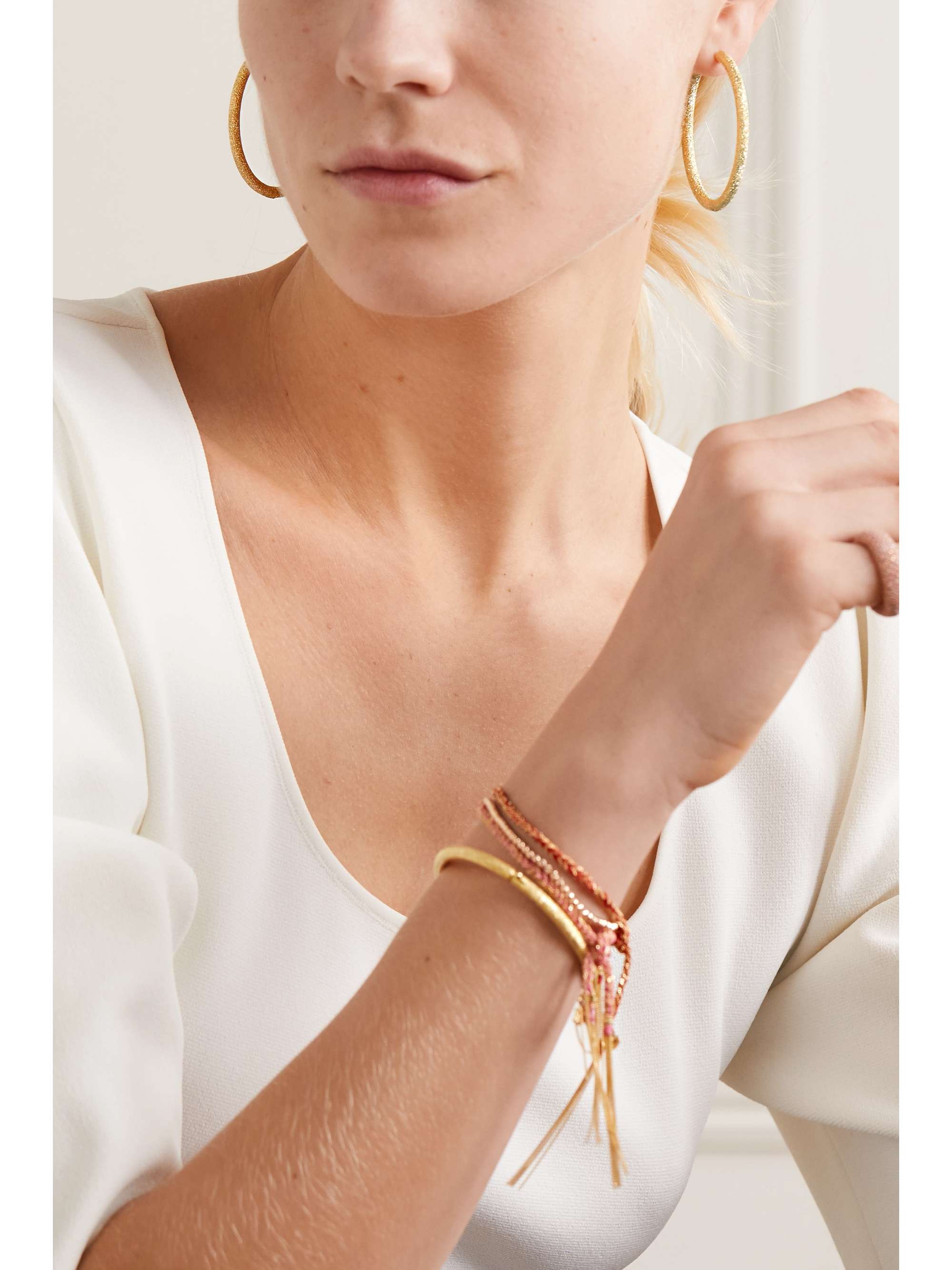 CAROLINA BUCCI Florentine 18-karat gold hoop earrings
