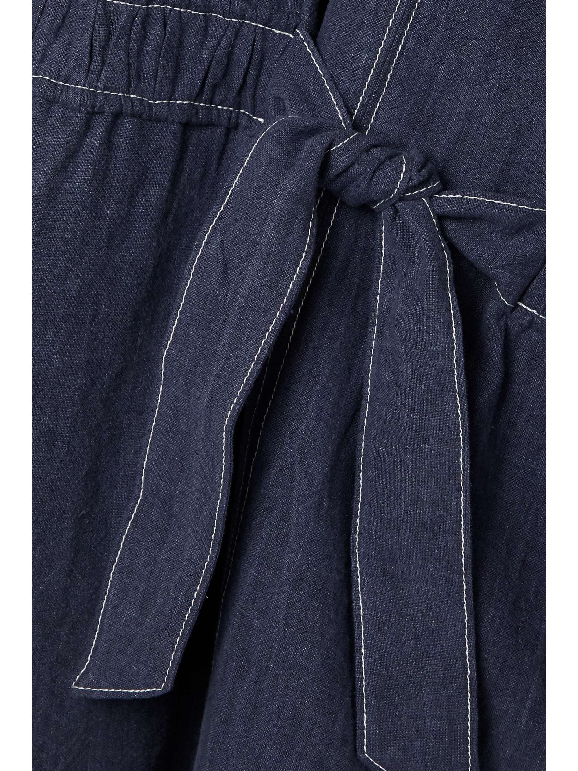 SEA Maxine tie-front linen midi dress