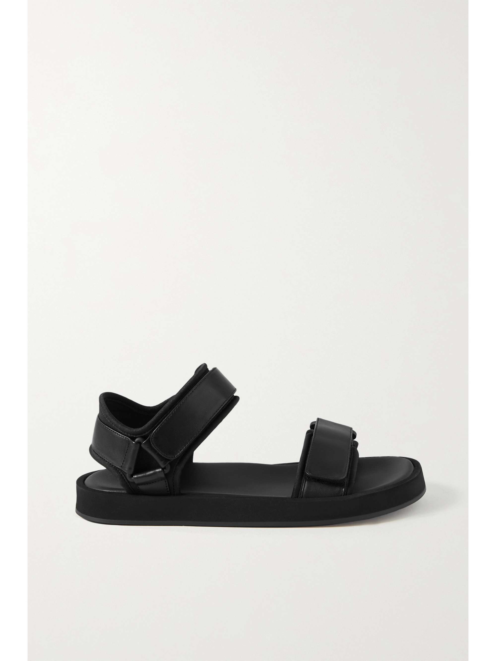 Black Hook and Loop leather sandals | THE ROW | NET-A-PORTER