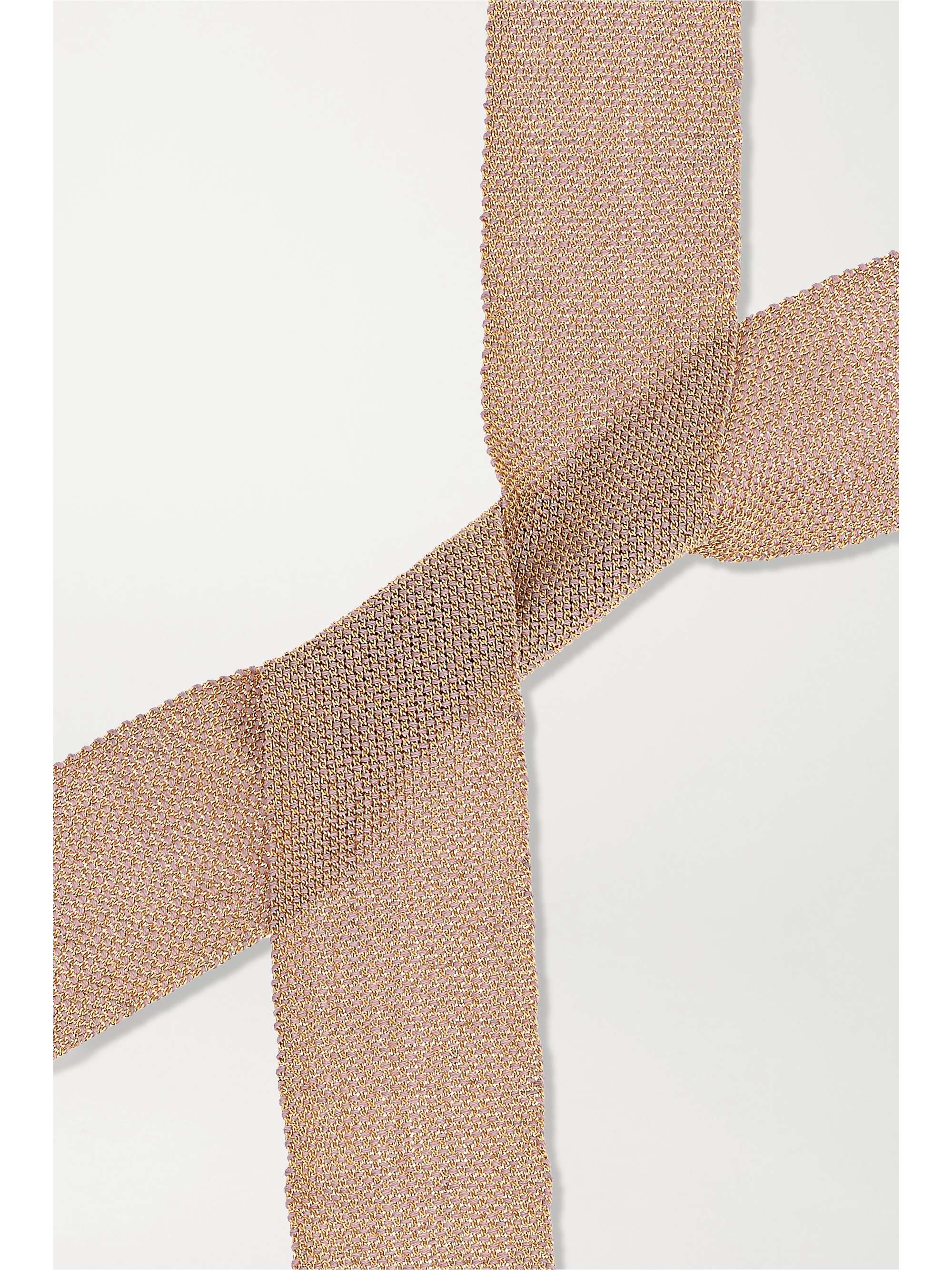 CAROLINA BUCCI Pinched 18-karat gold and silk necklace