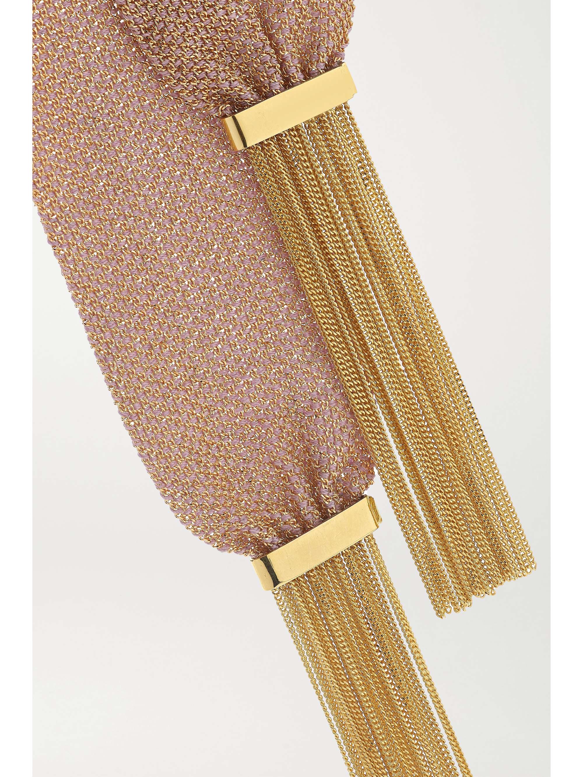 CAROLINA BUCCI Pinched 18-karat gold and silk necklace