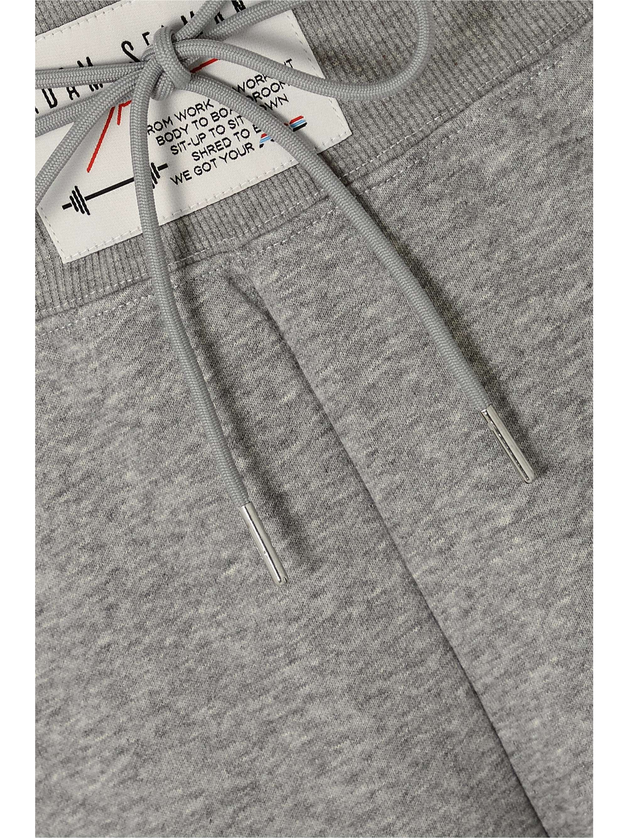 ADAM SELMAN SPORT Mélange cotton-blend jersey shorts