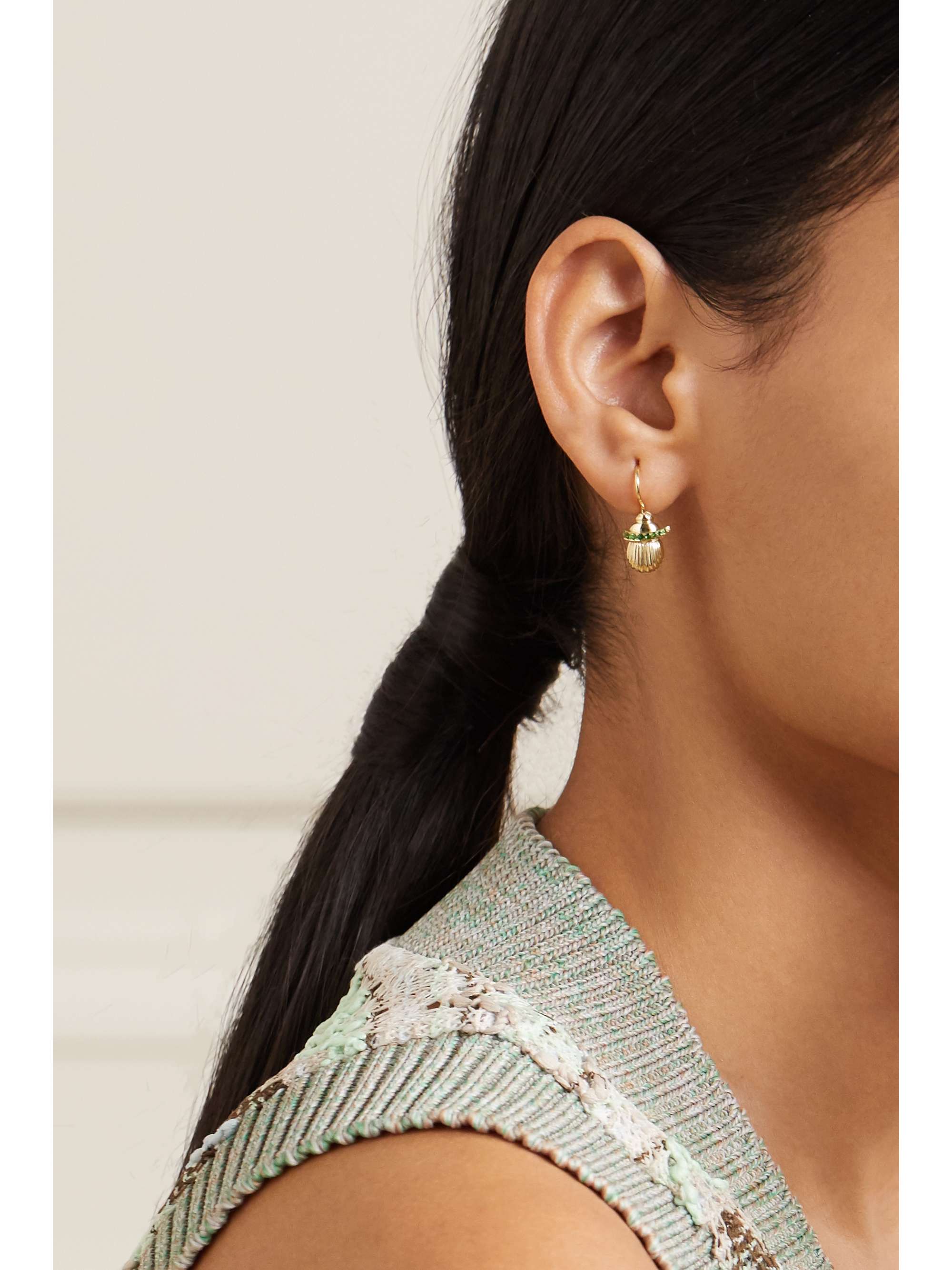 LITO Franca 14-karat gold tsavorite earrings