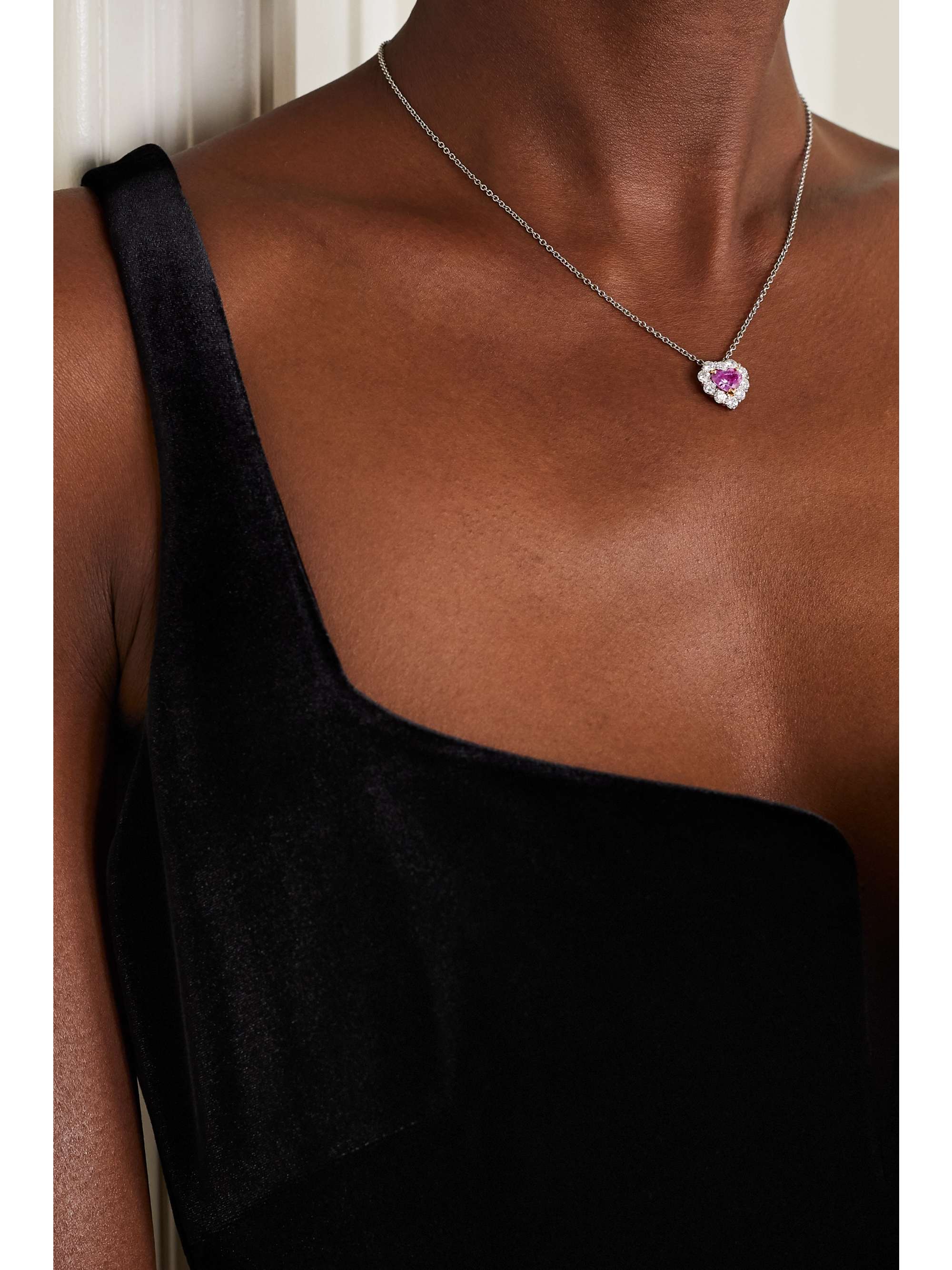 BAYCO Platinum and 18-karat gold, sapphire and diamond necklace