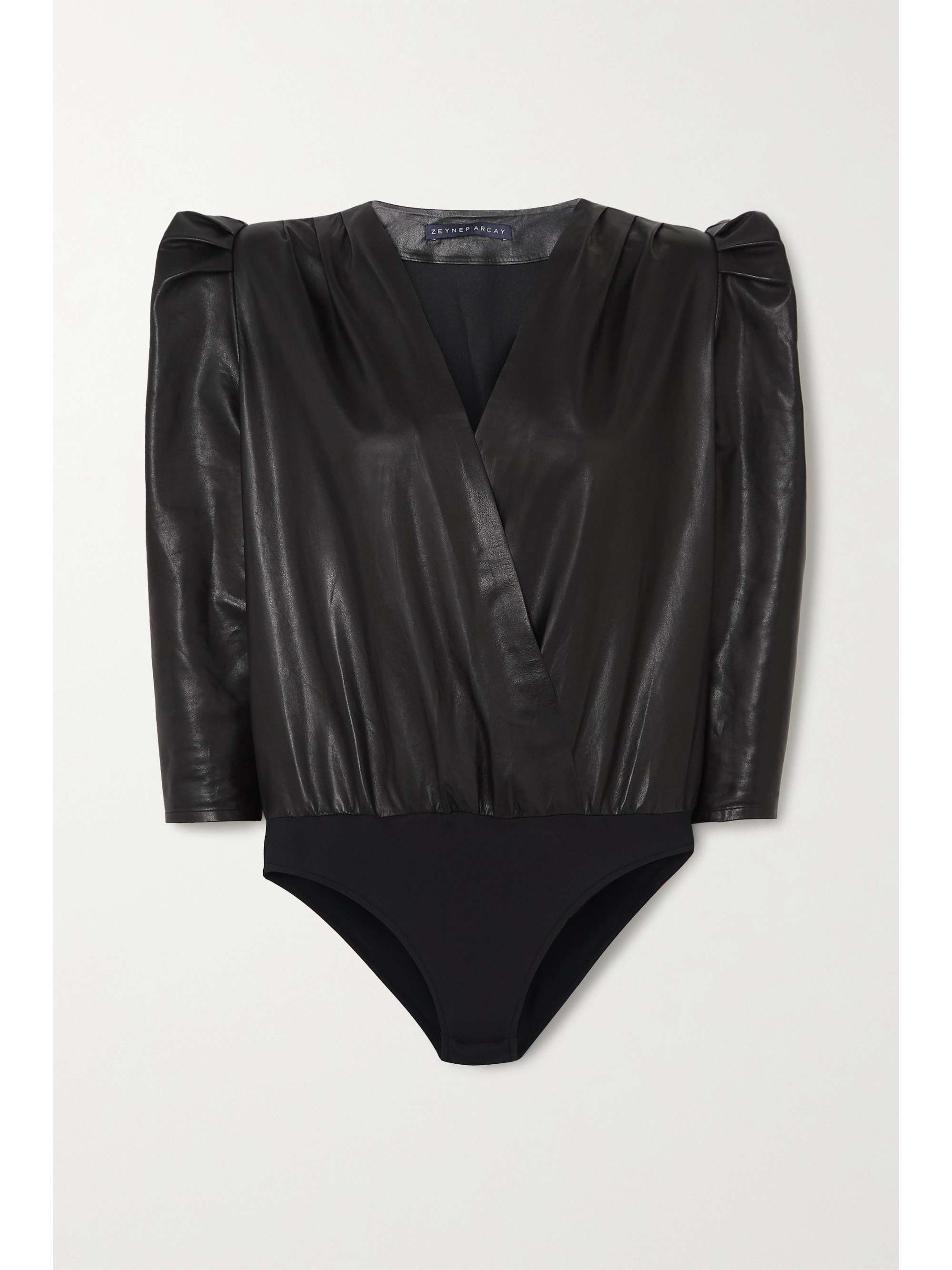 ZEYNEP ARCAY Wrap-effect leather bodysuit