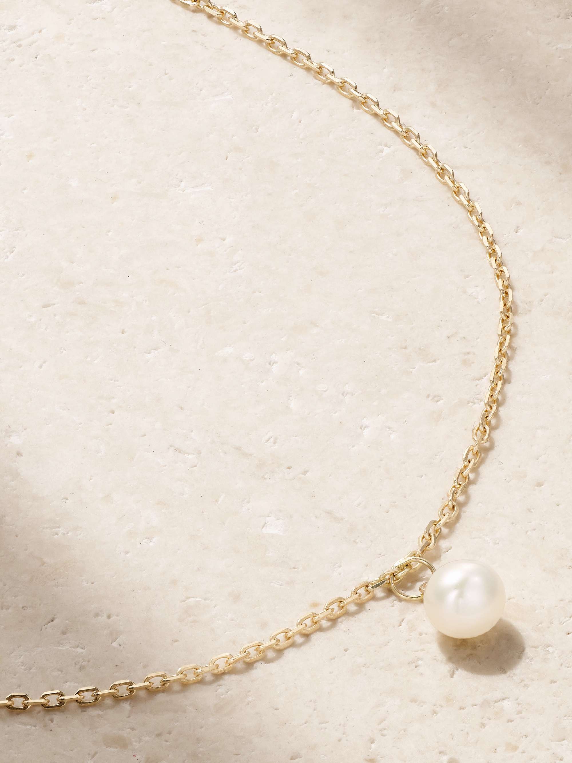 MATEO 14-karat gold pearl anklet