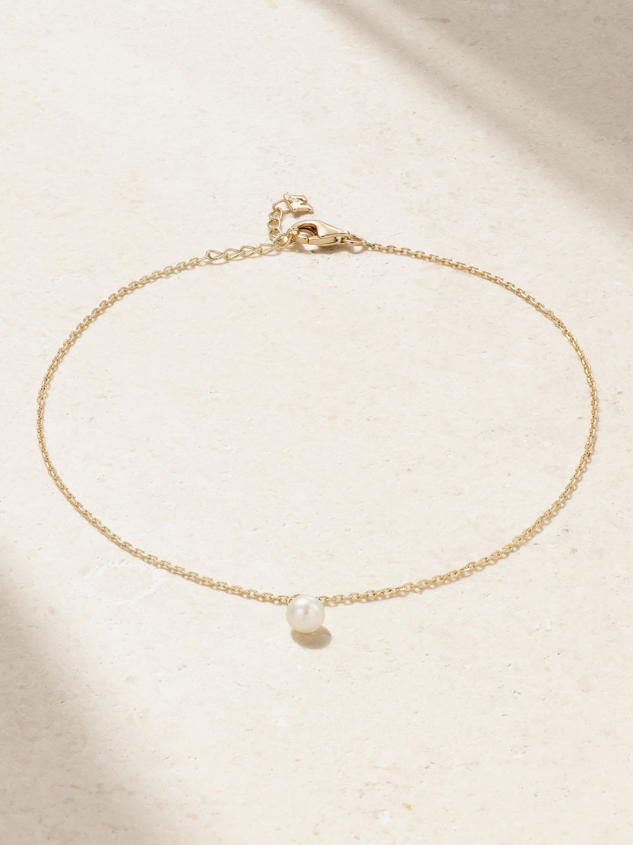 Mateo 14-karat Gold Pearl Anklet